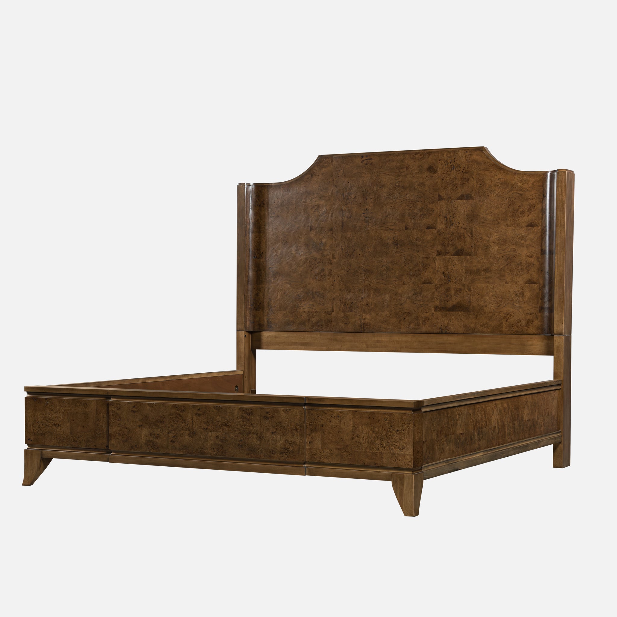 Burl Solid Wood King Bed - Light