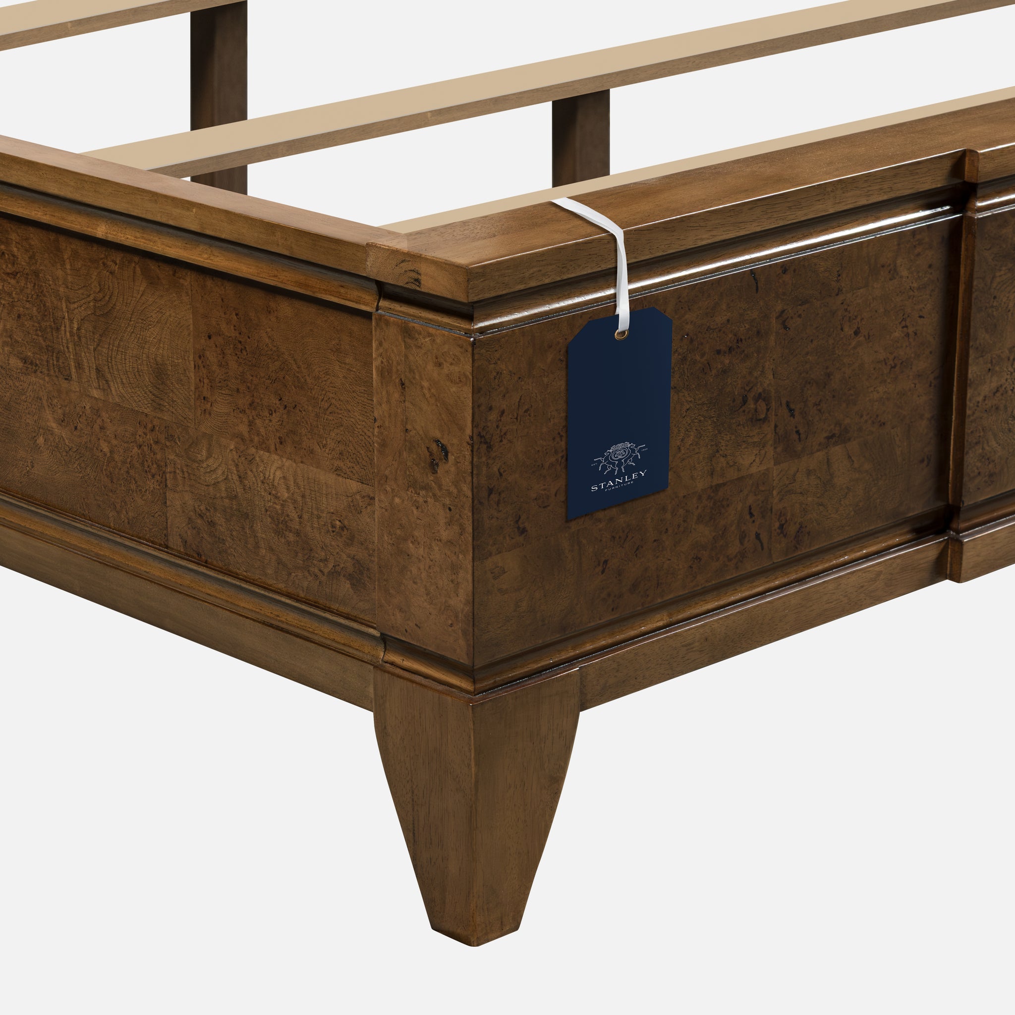 Burl Solid Wood King Bed - Light