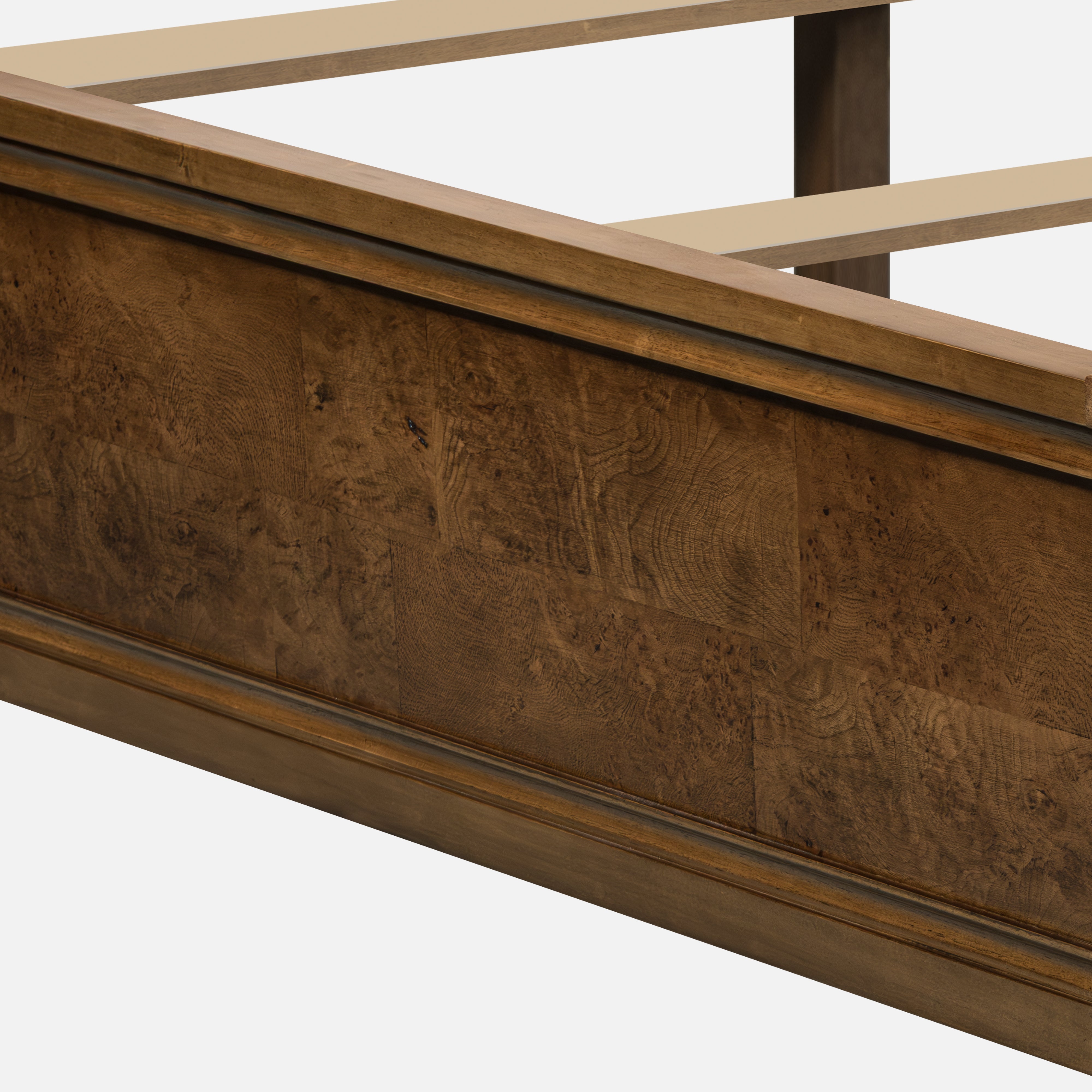 Burl Solid Wood King Bed - Light