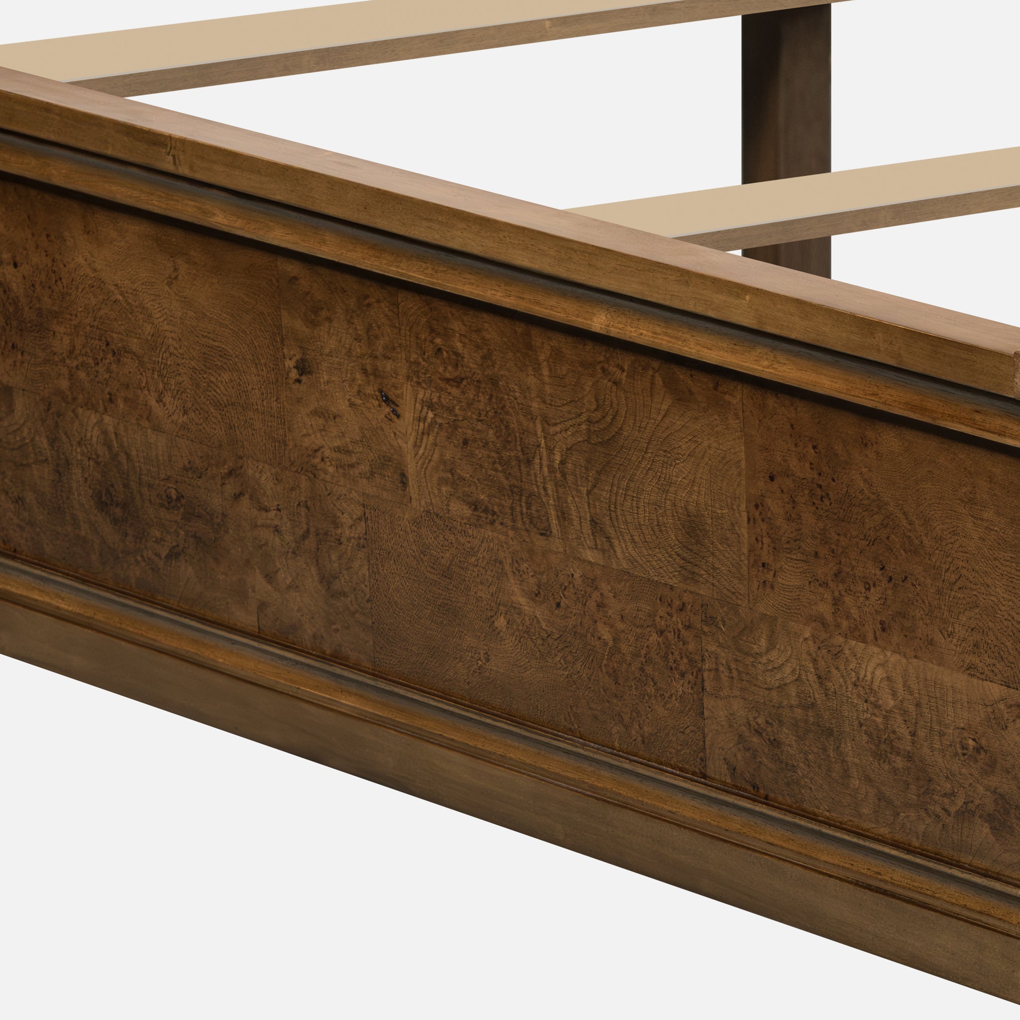 Burl Solid Wood King Bed - Light