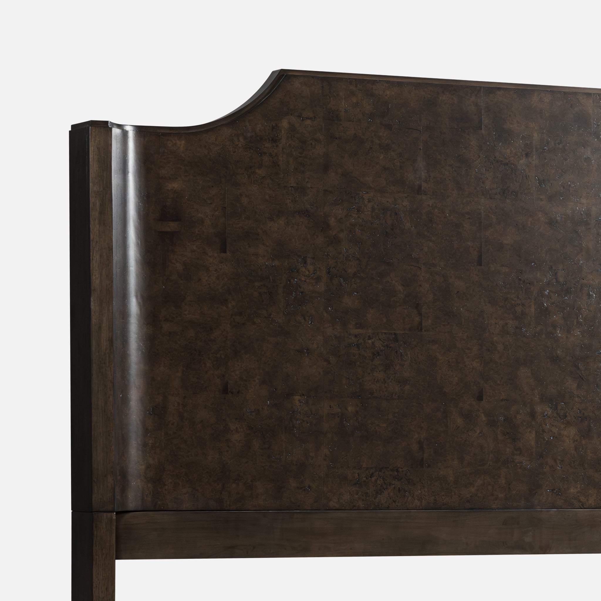 Burl Solid Wood King Bed - Dark