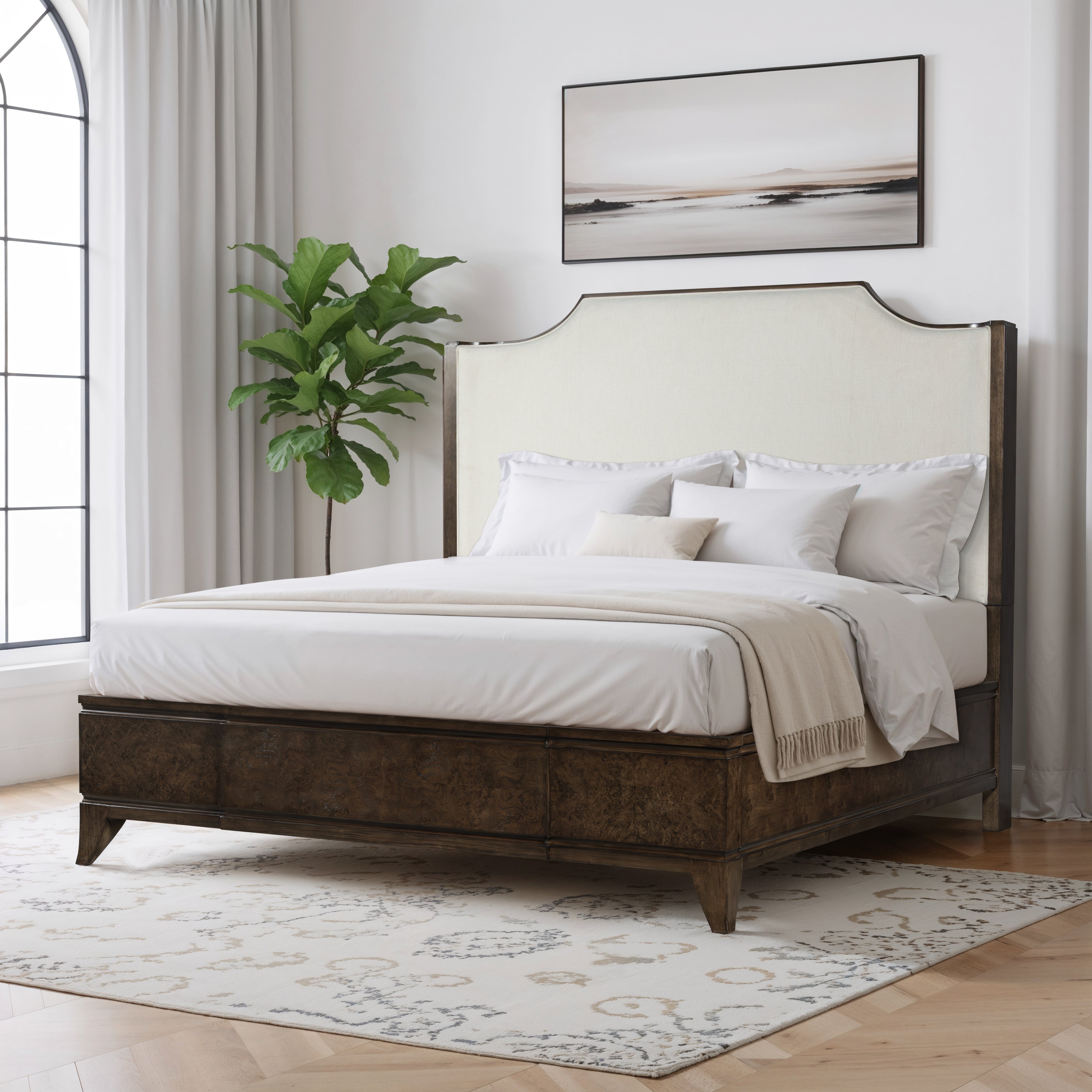 Burl King Size Bed – Dark