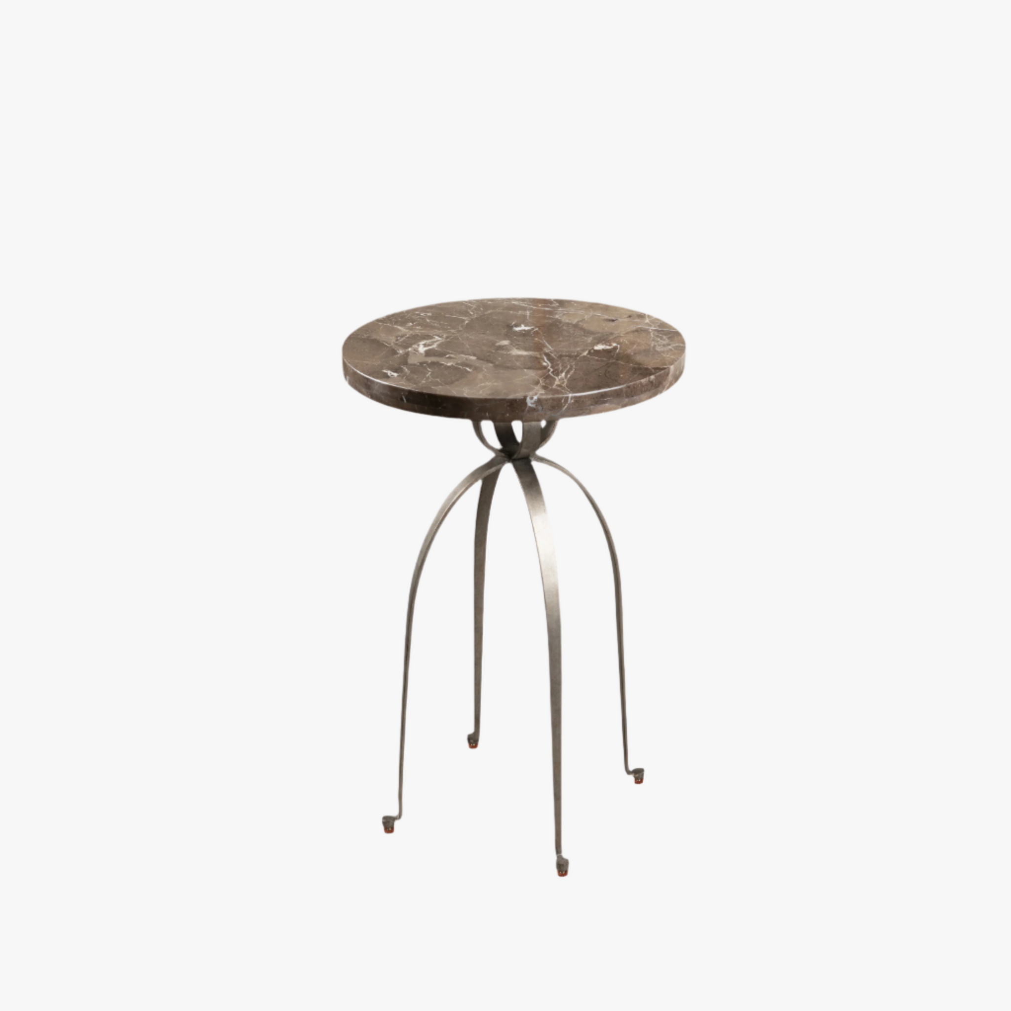 Stanley Thoroughbred Julip Martini Table – Modern Accent Table with Genuine Marble Top & Aluminum Base, Small Round Side Table for Living Room or Bedroom