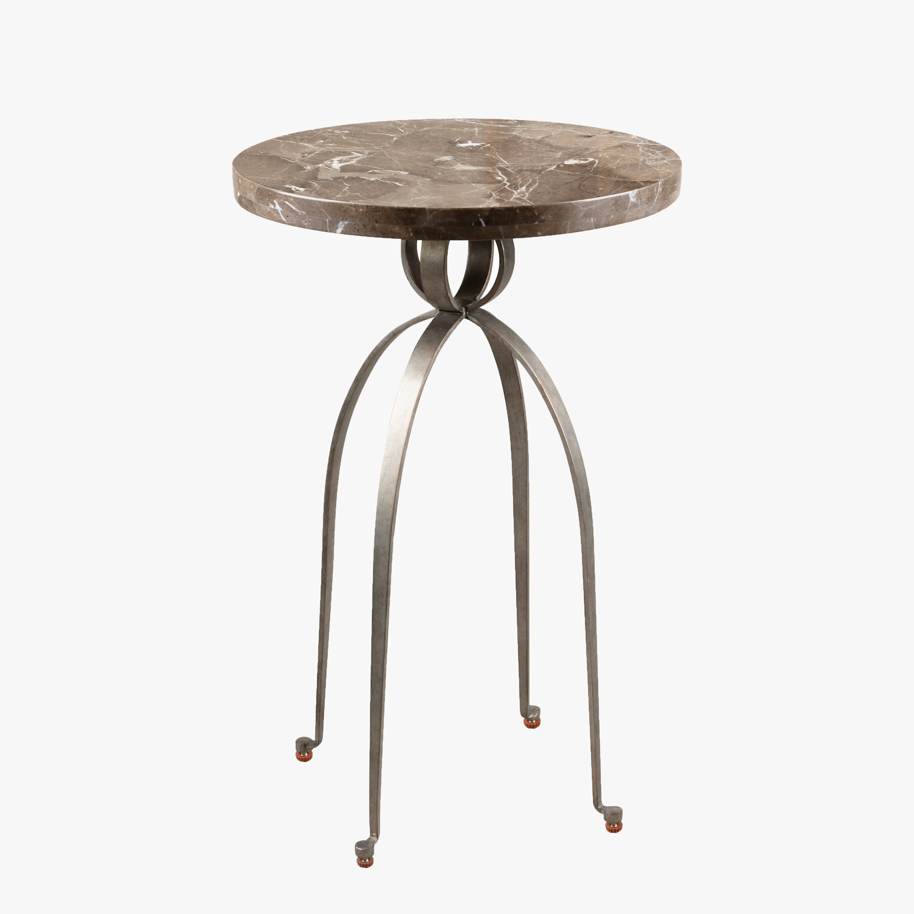 Stanley Thoroughbred Julip Martini Table – Modern Accent Table with Genuine Marble Top & Aluminum Base, Small Round Side Table for Living Room or Bedroom