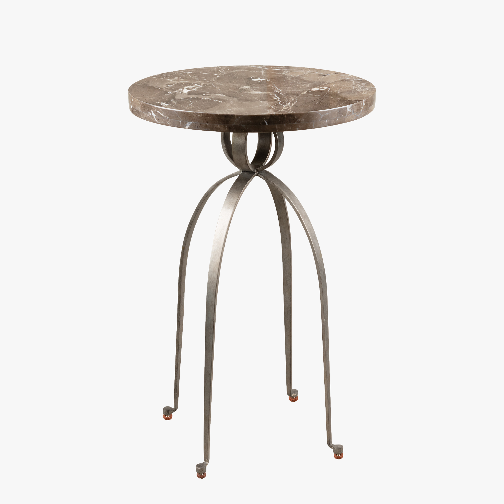 Stanley Thoroughbred Julip Martini Table – Modern Accent Table with Genuine Marble Top & Aluminum Base, Small Round Side Table for Living Room or Bedroom