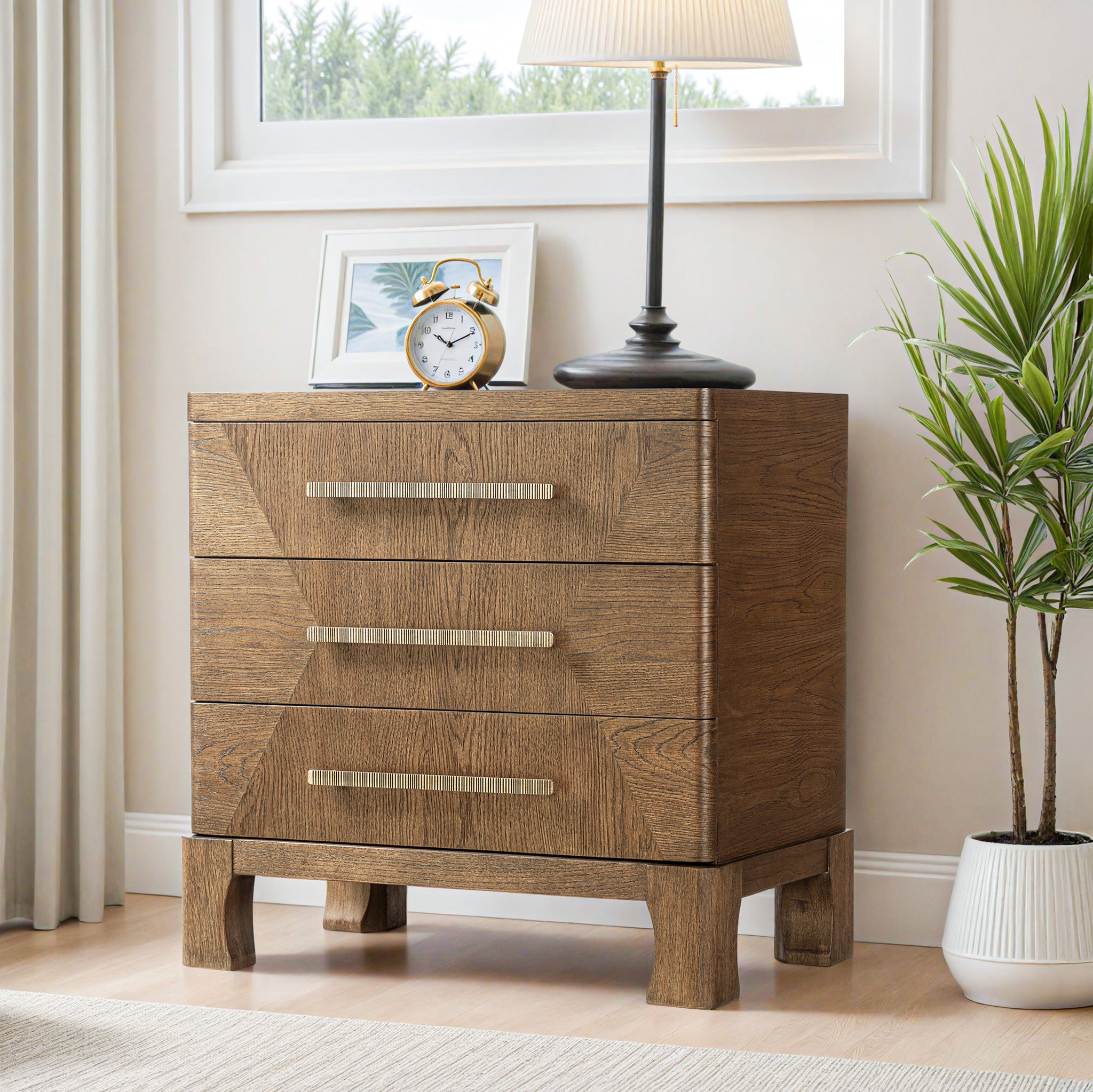Marlow Oak Nightstand - Dark