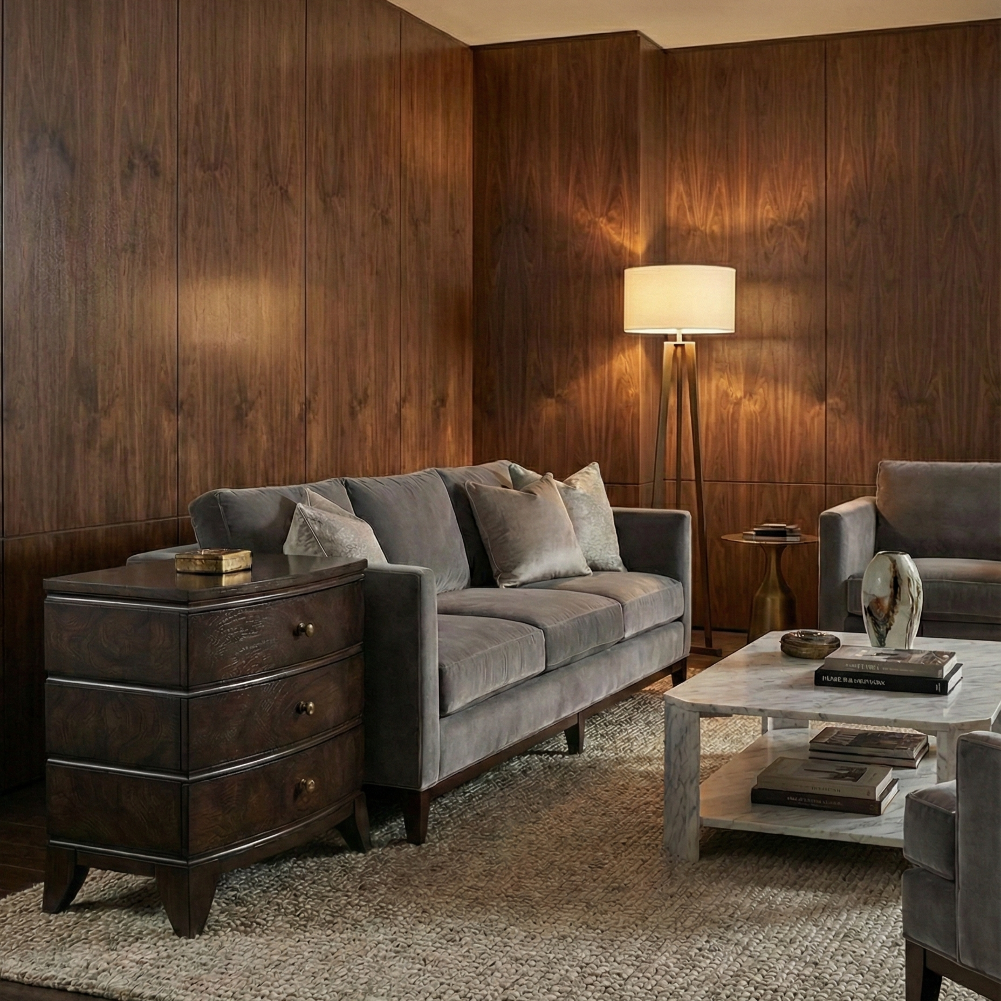 Burl Oak Nightstand - Dark