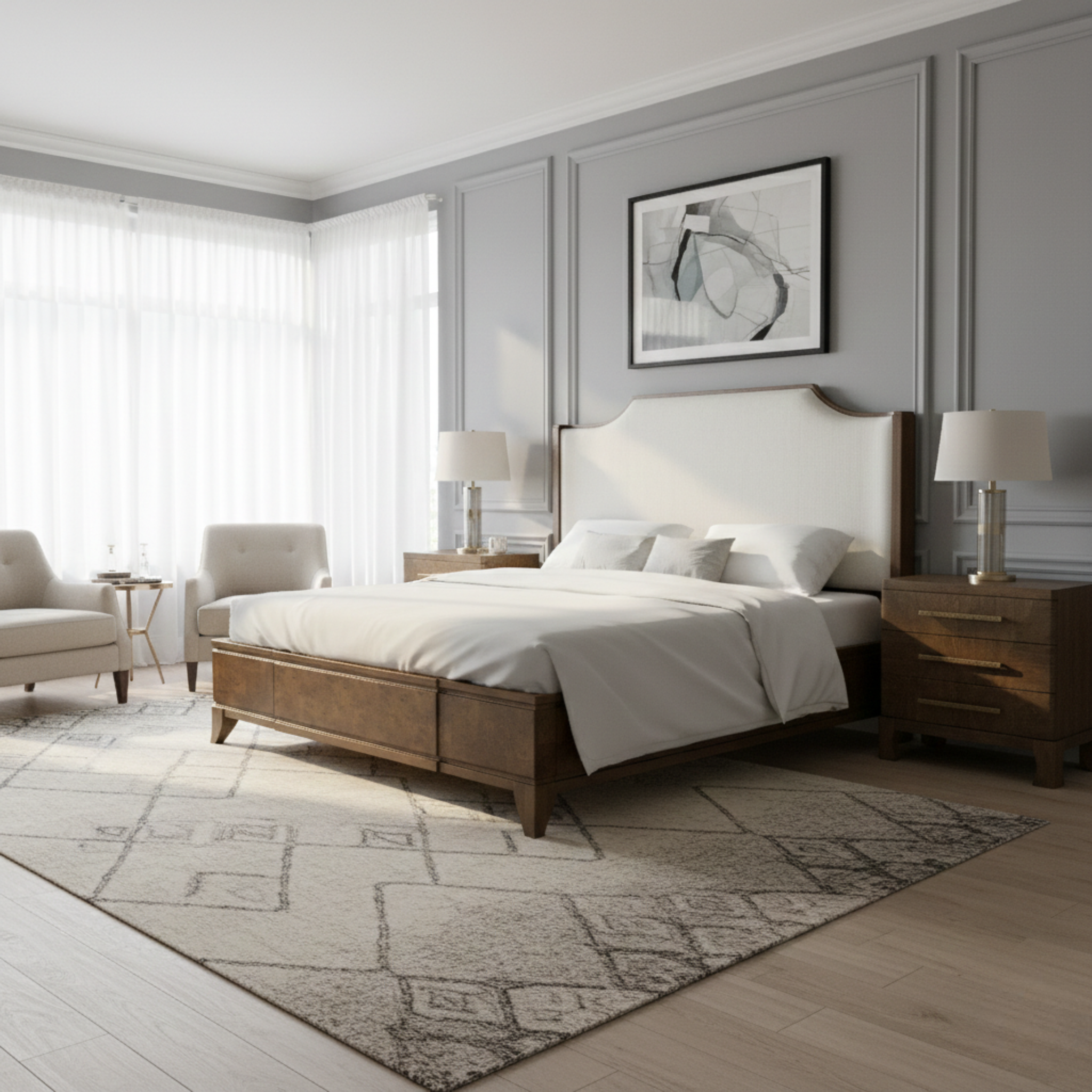 Burl King Size Bed – Light