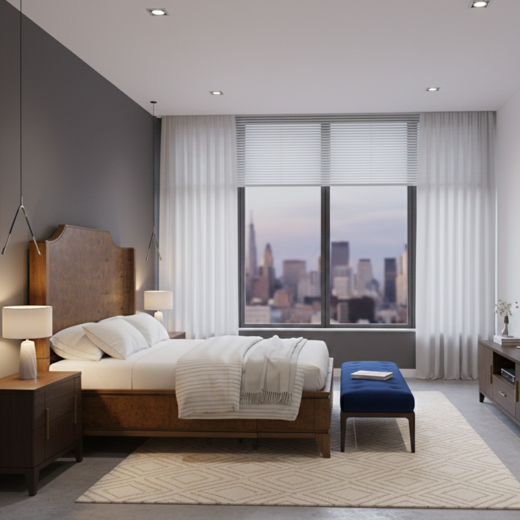 Burl King Bed - Light