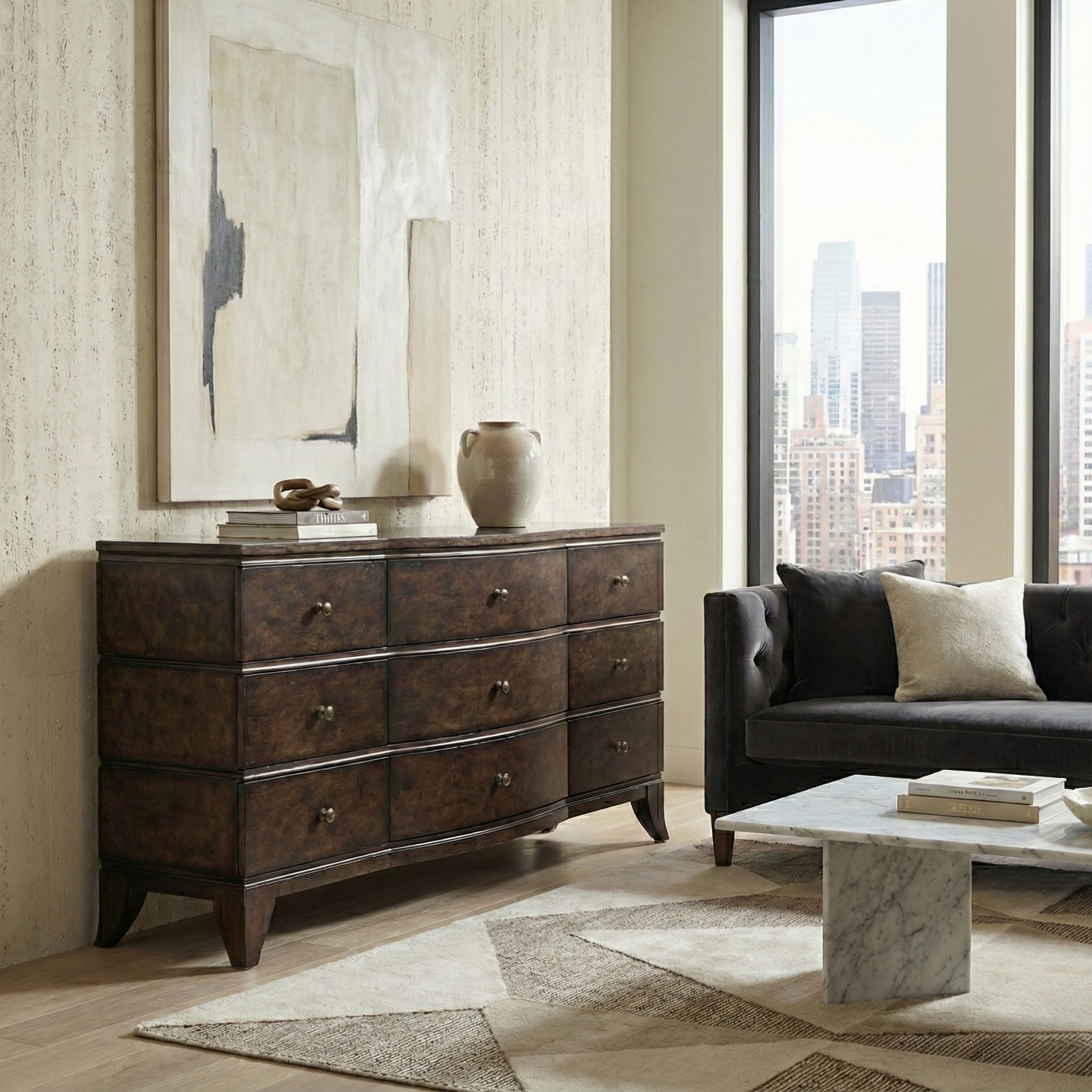 Burl Oak Dresser - Dark