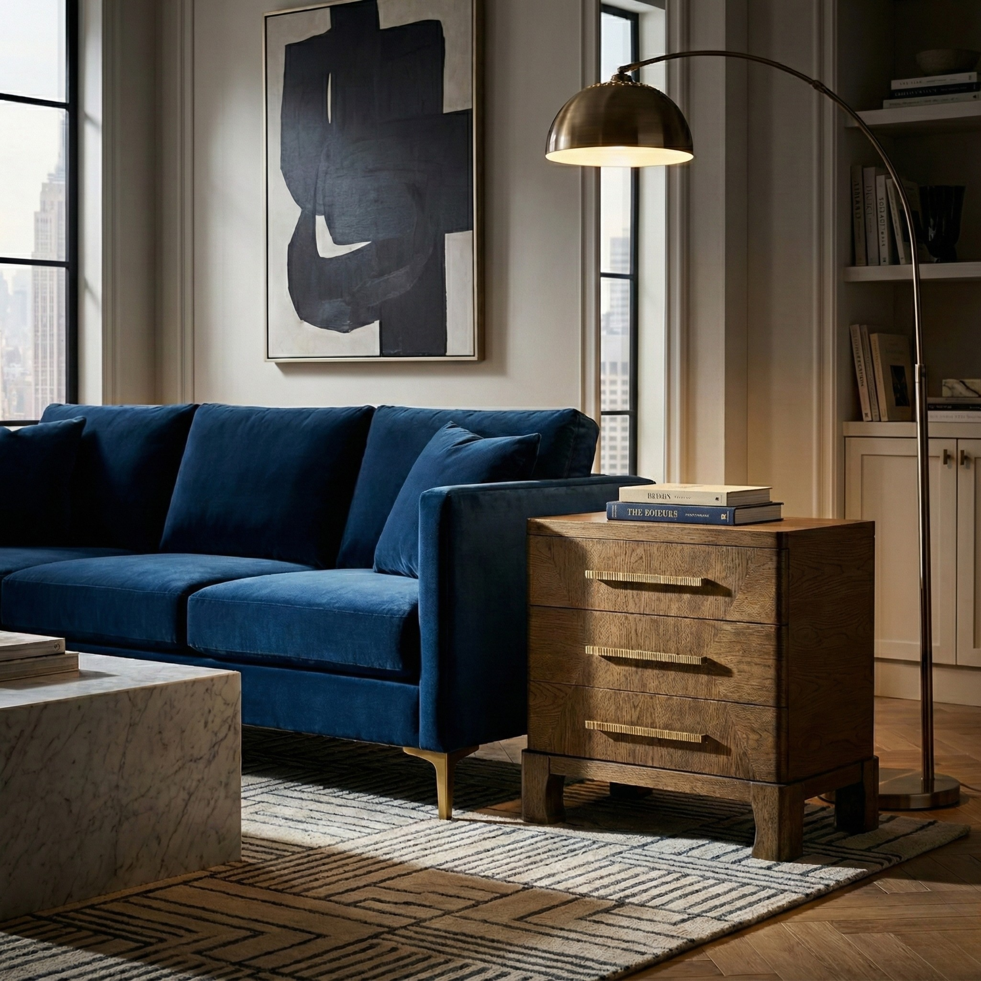 Marlow Oak Nightstand - Dark