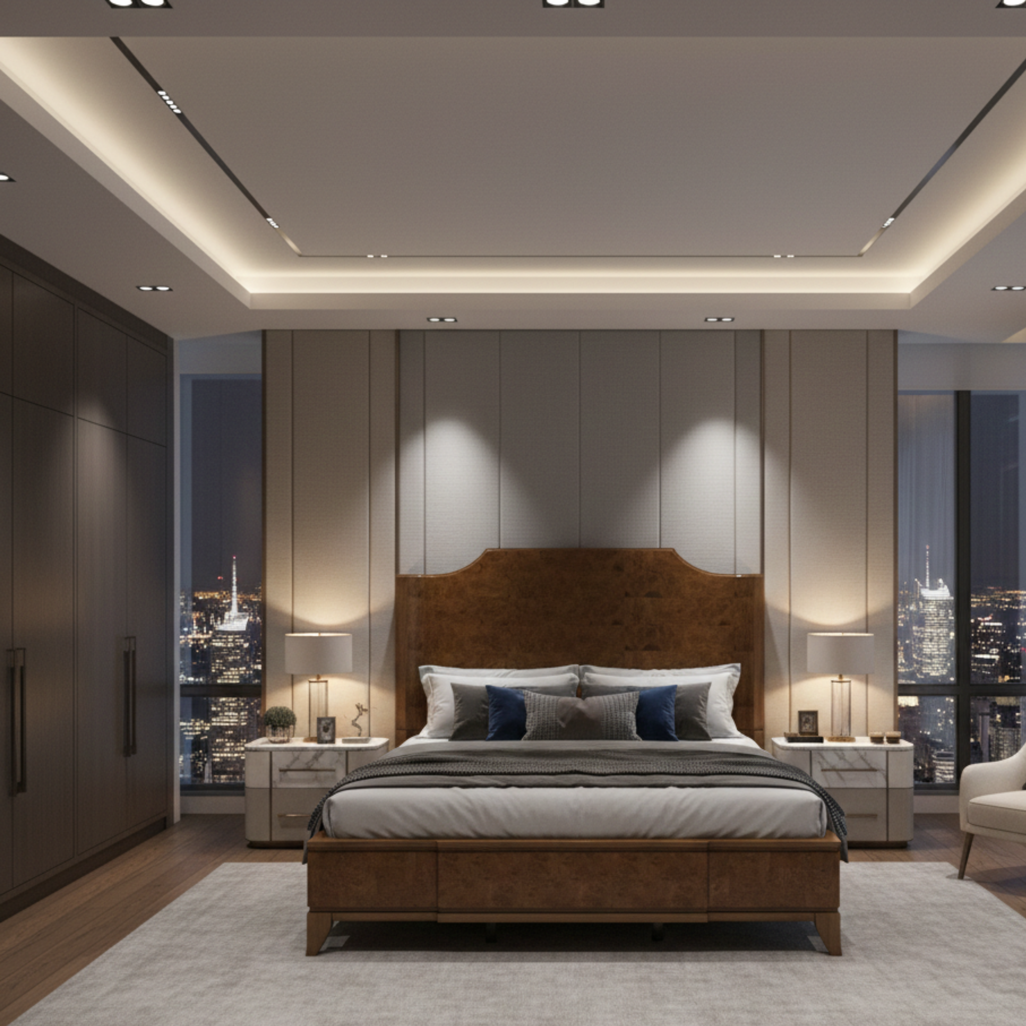 Burl King Bed - Light