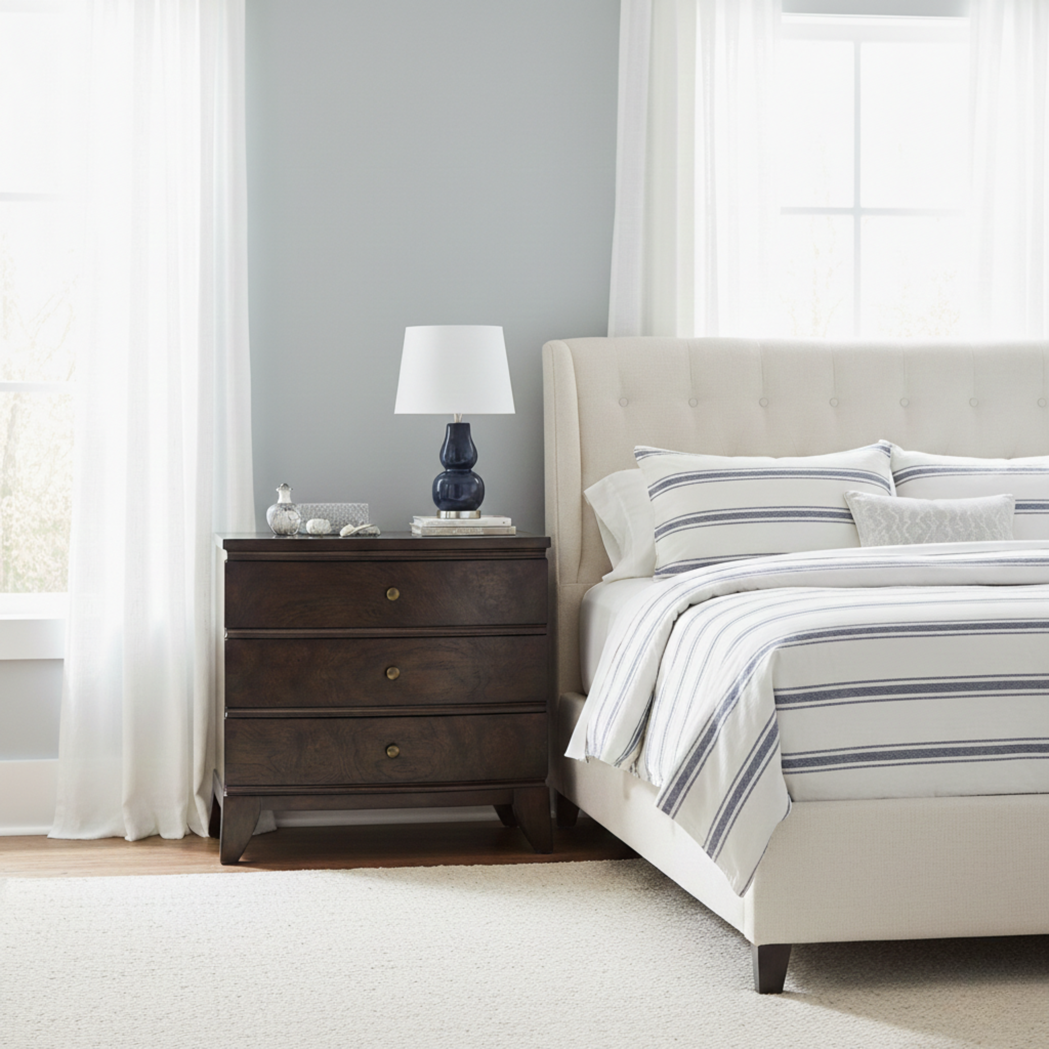 Burl Oak Nightstand - Dark