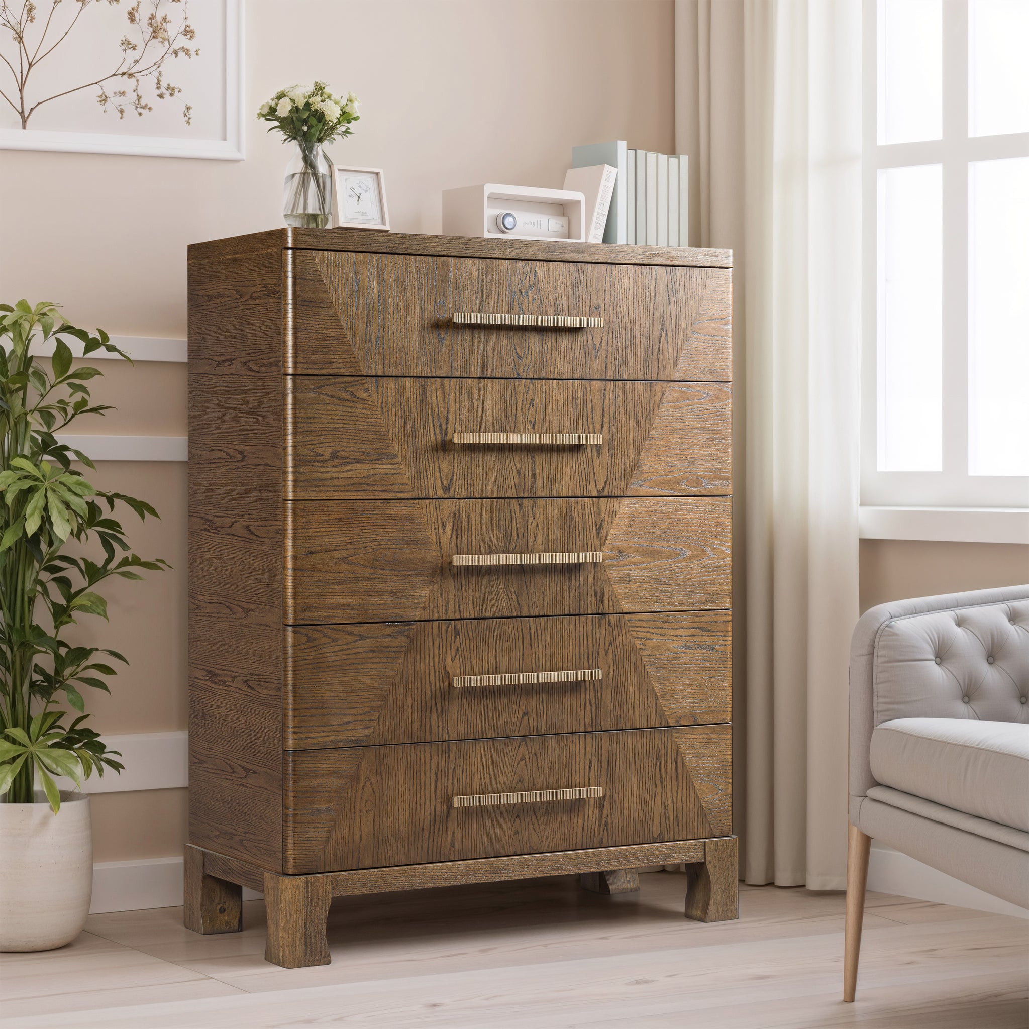 Marlow Oak Chest - Dark
