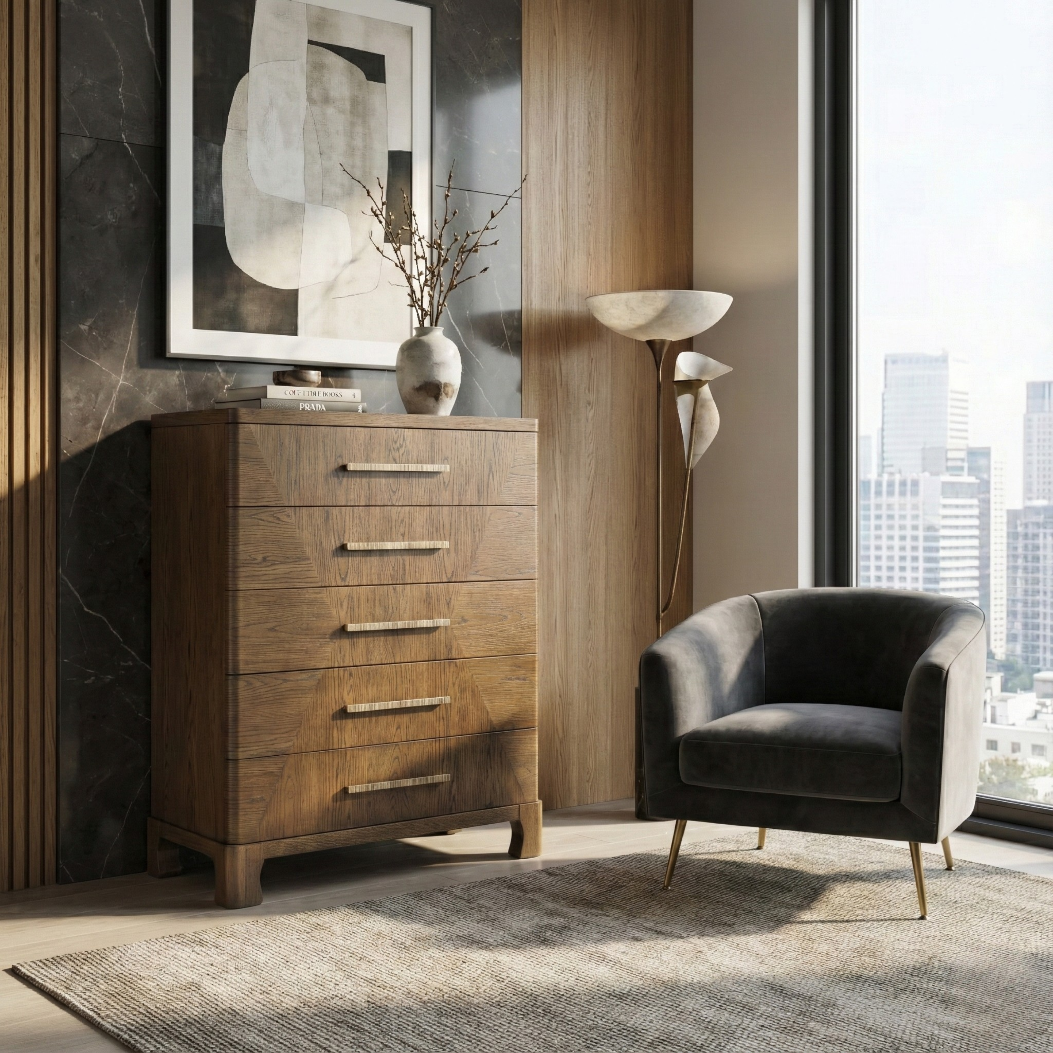 Marlow Oak Chest - Dark