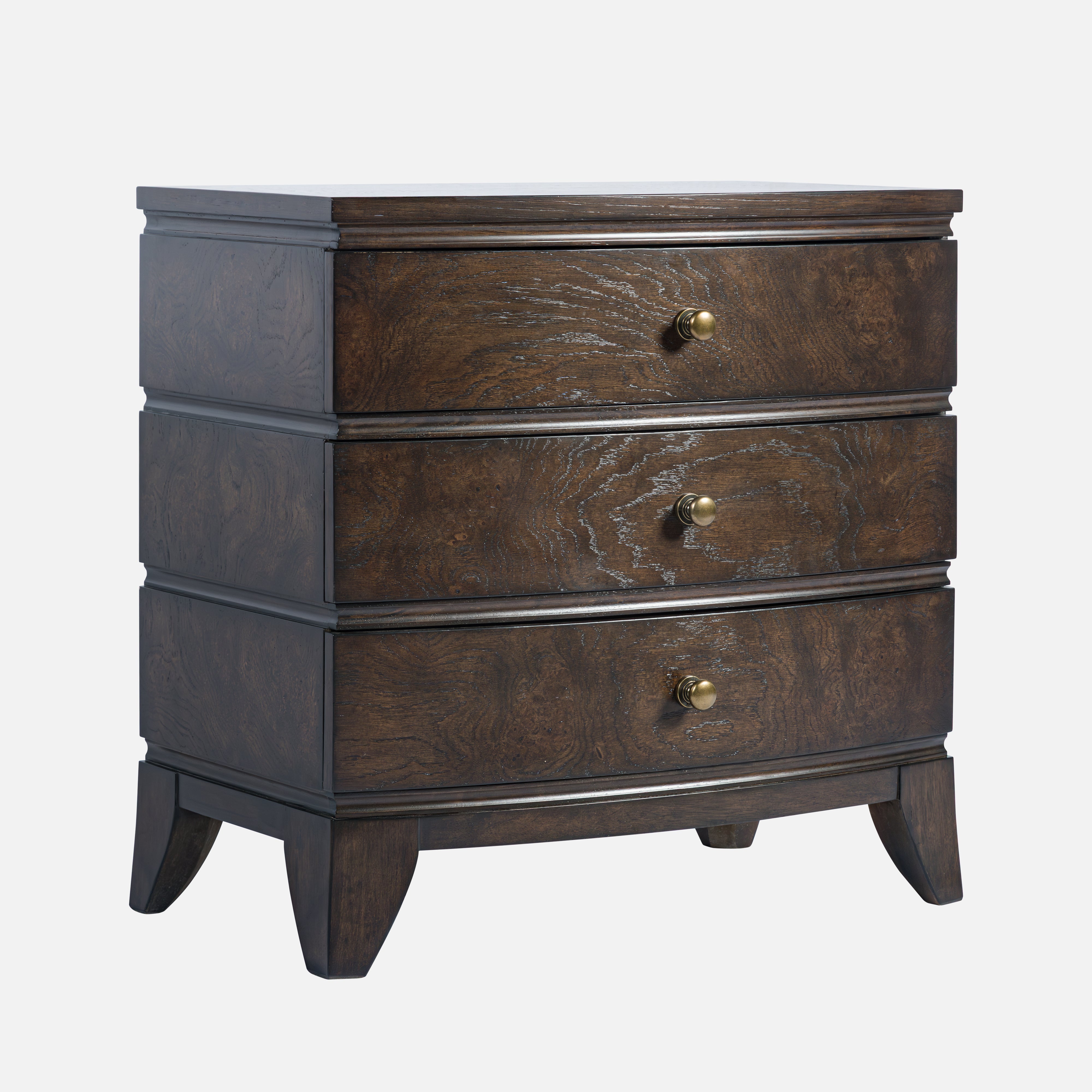 Burl Oak Nightstand - Dark