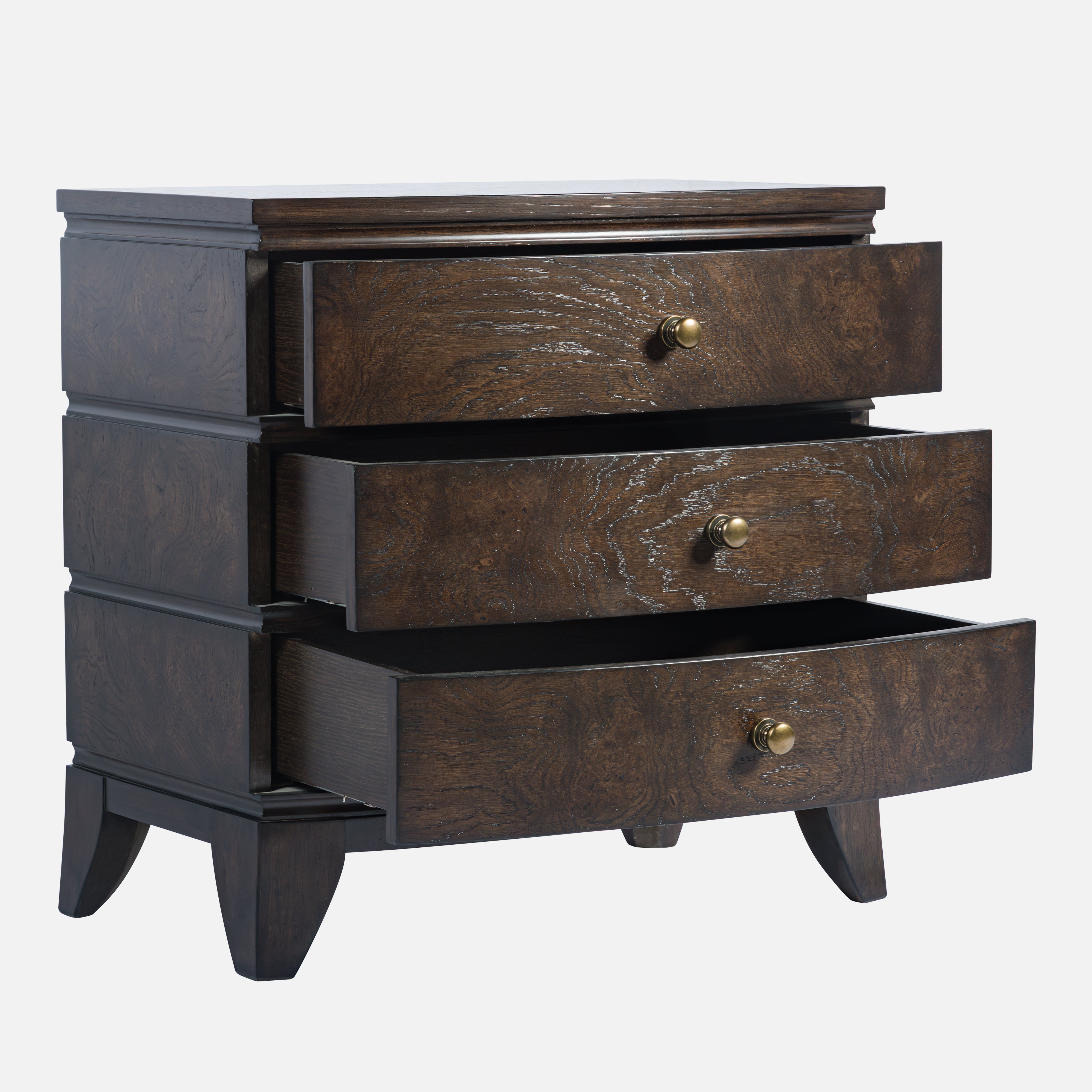 Burl Oak Nightstand - Dark