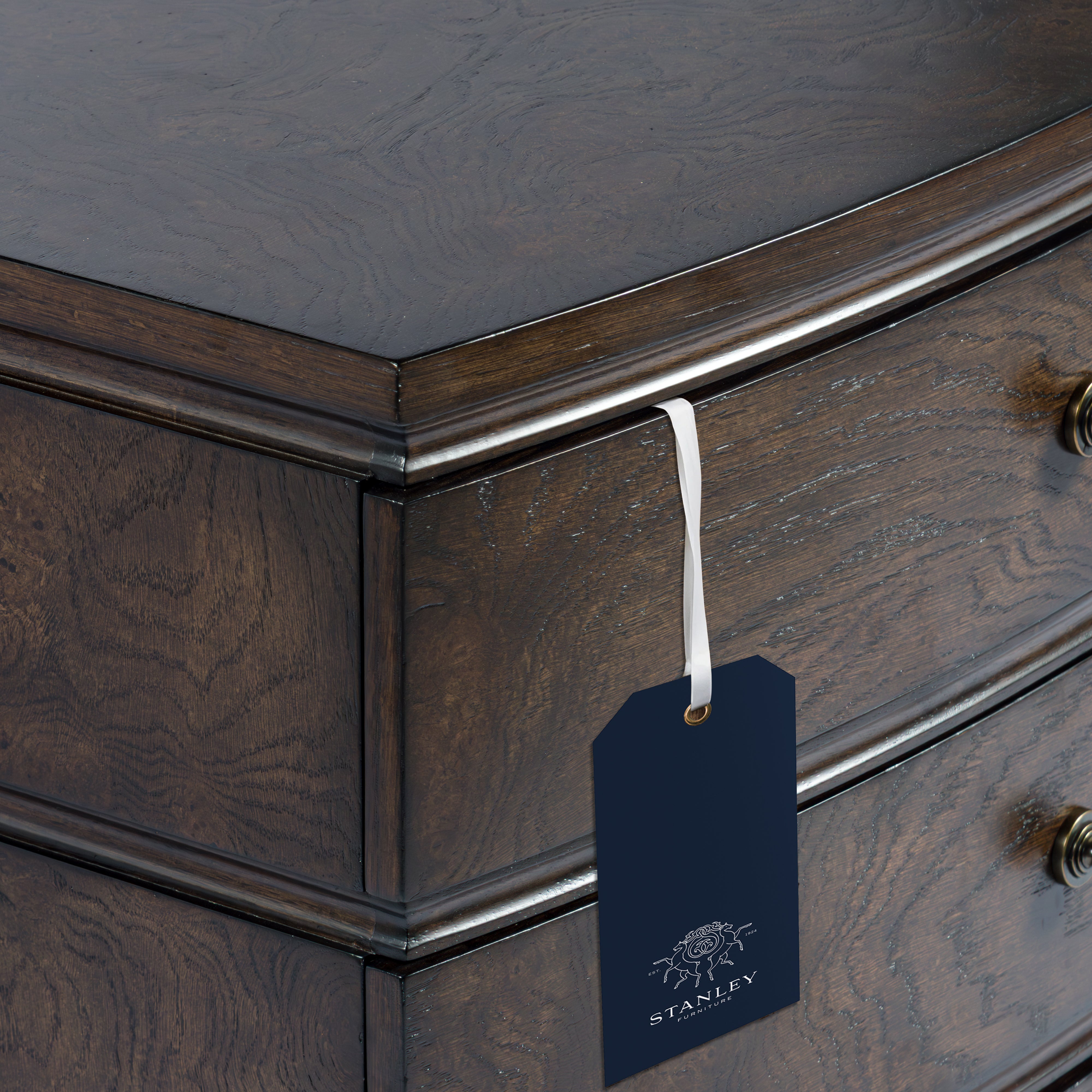 Burl Oak Nightstand - Dark