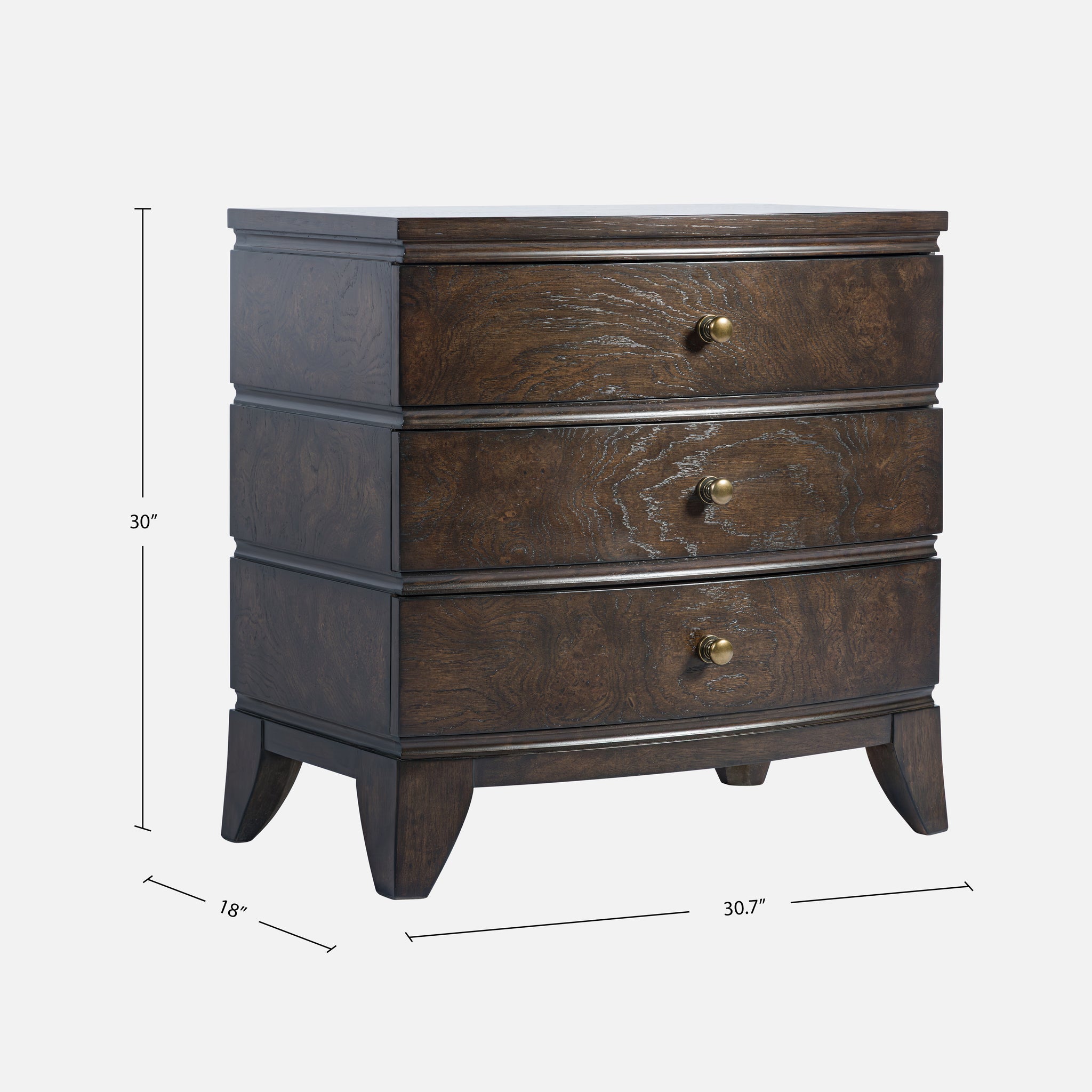 Burl Oak Nightstand - Dark
