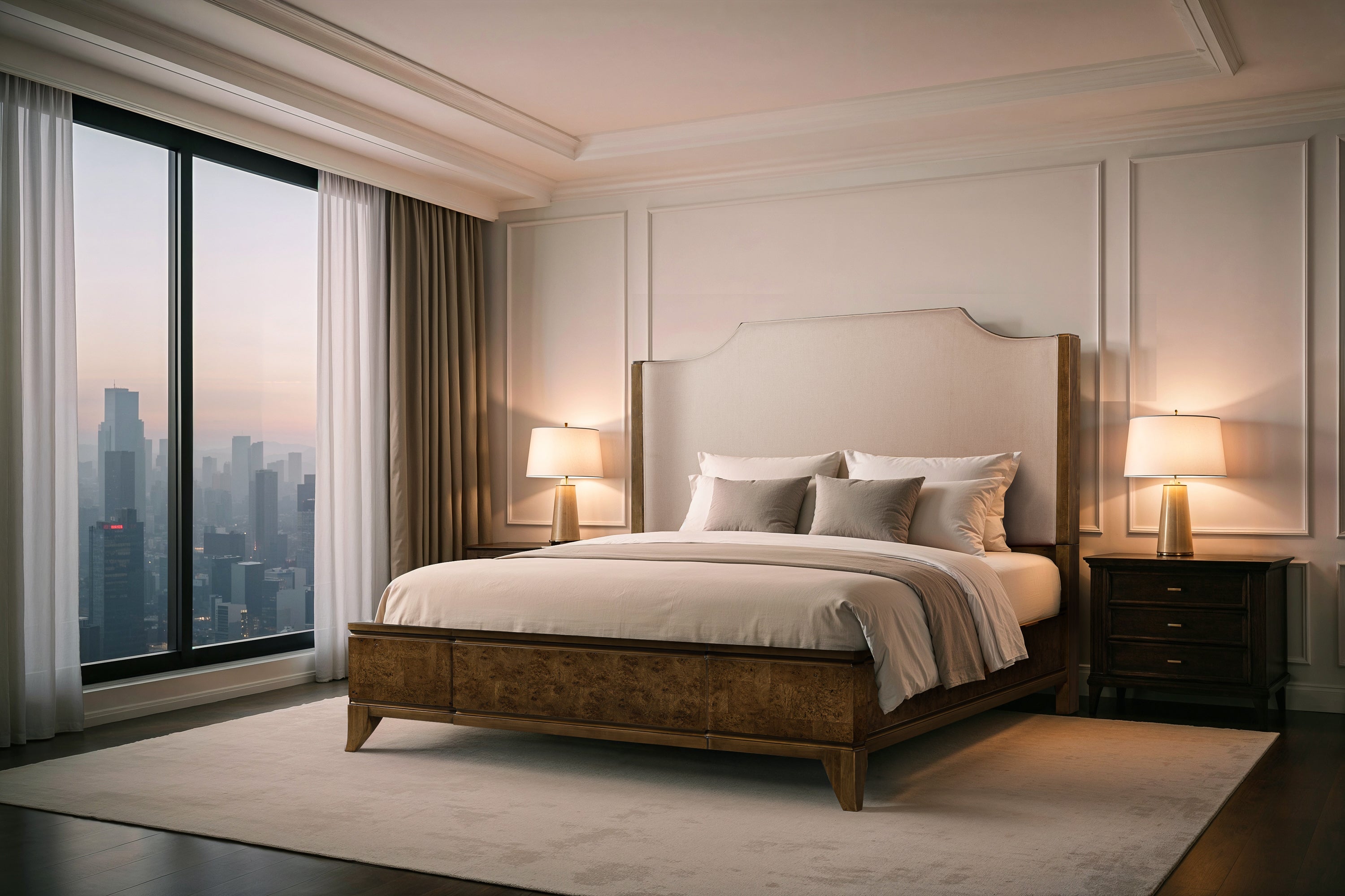 Burl King Size Bed – Light