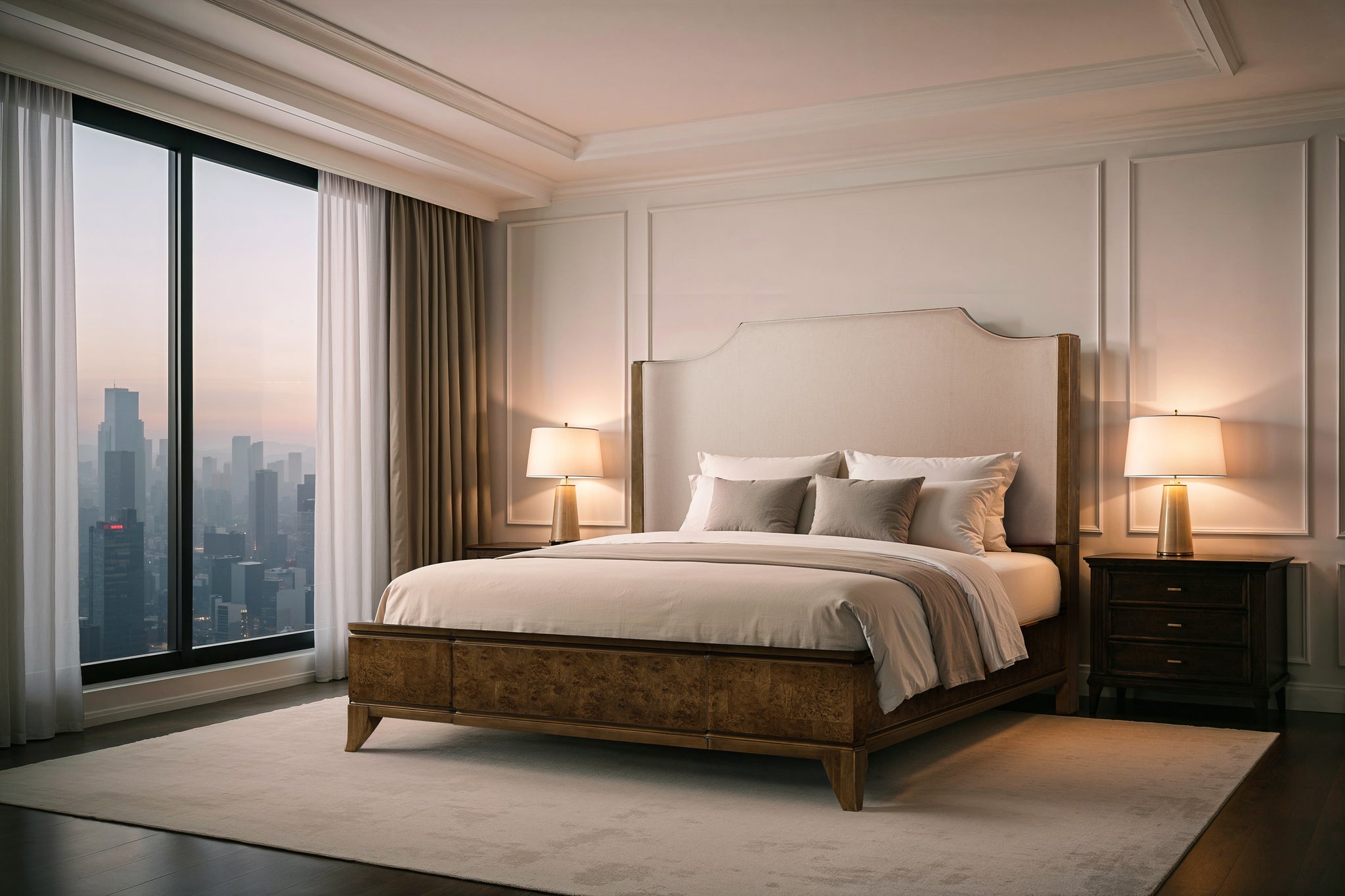 Burl King Size Bed – Light