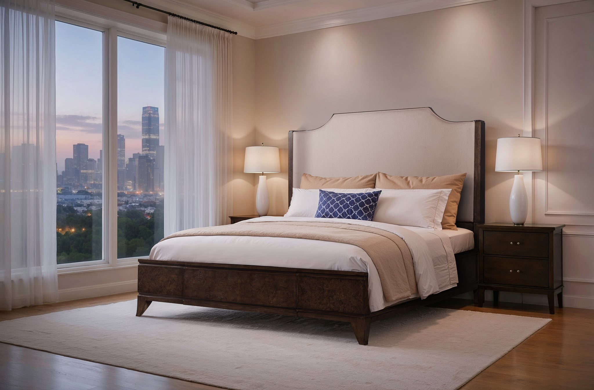 Burl King Size Bed – Dark