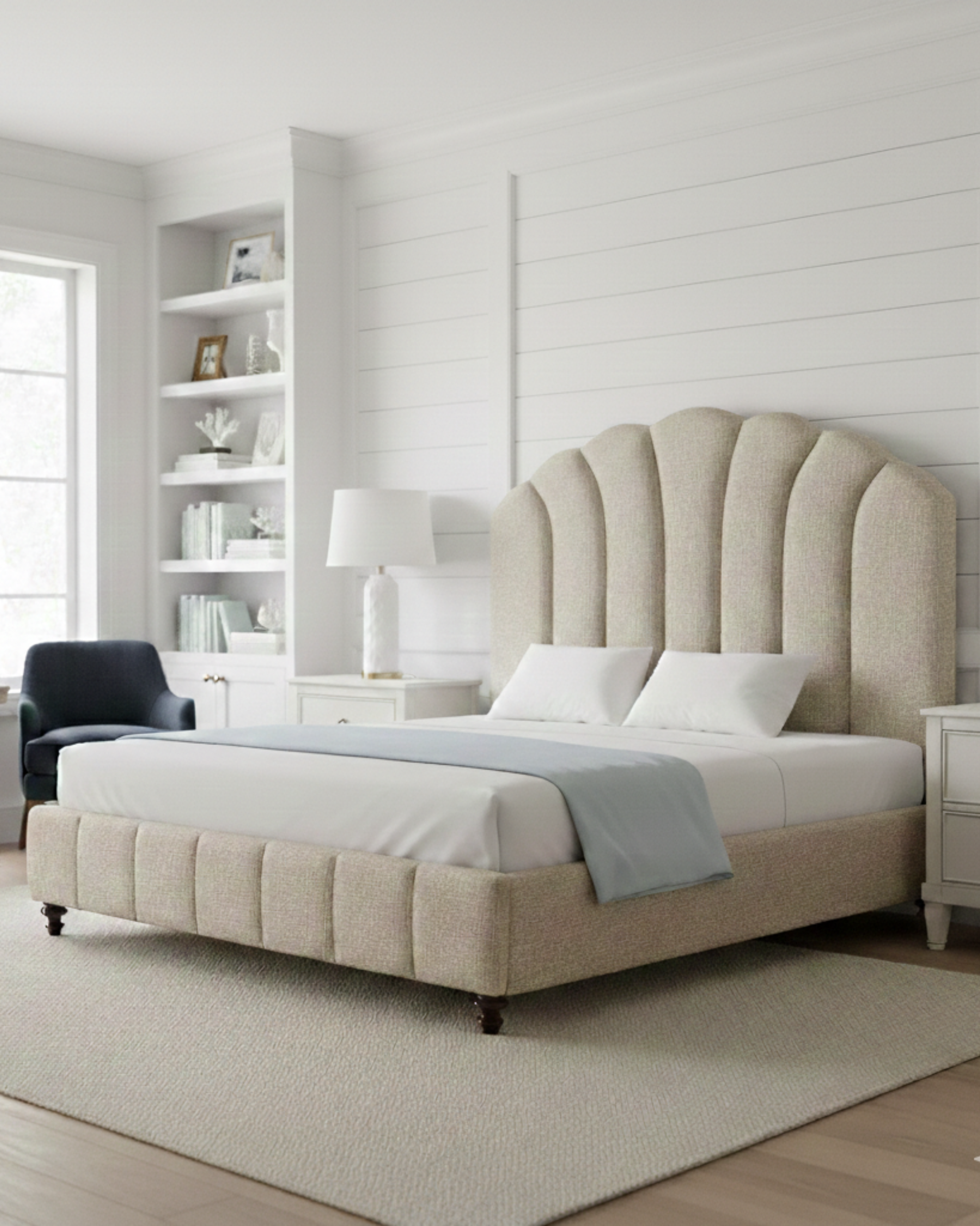 Camden Scalloped King Bed