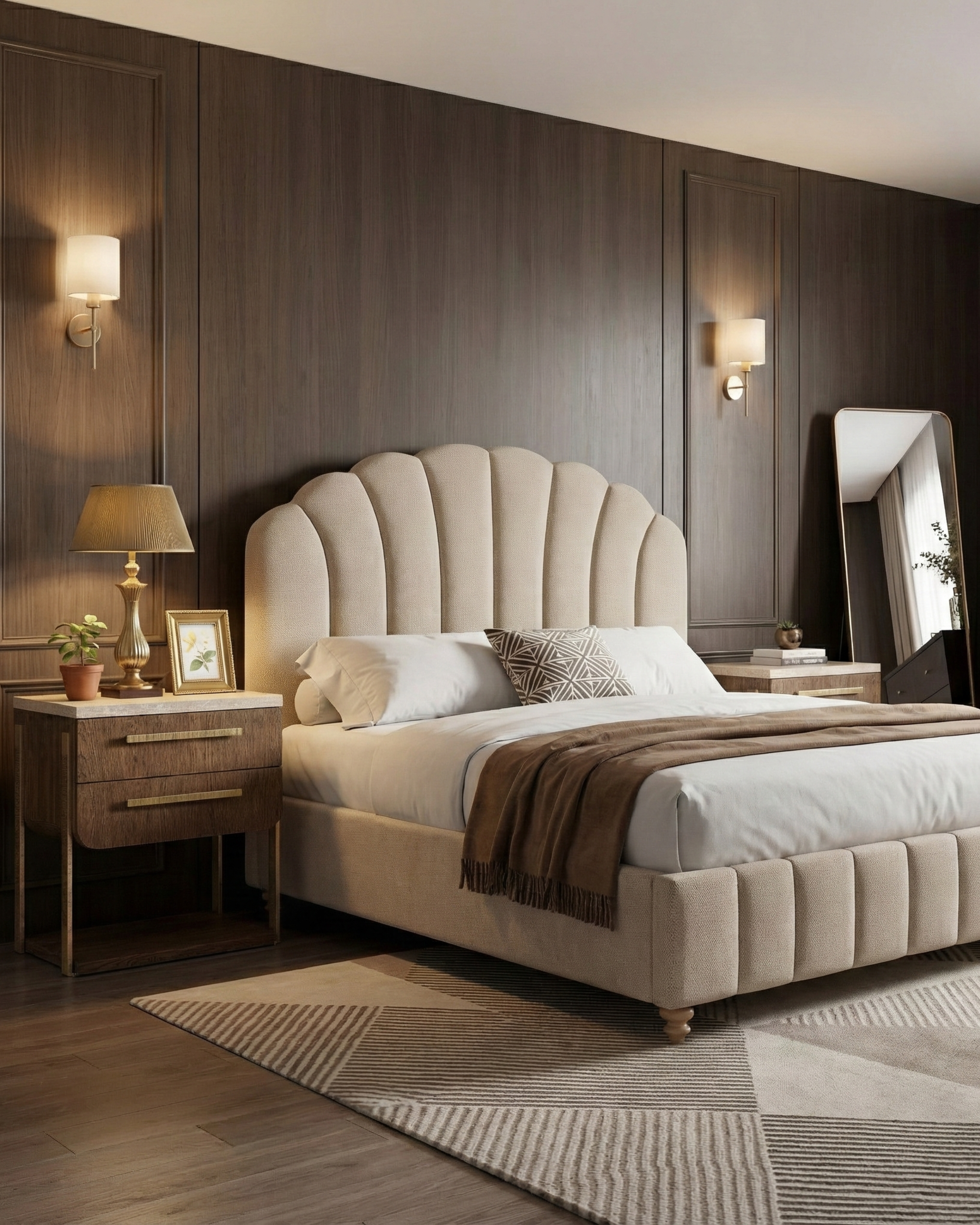 Camden Scalloped King Bed