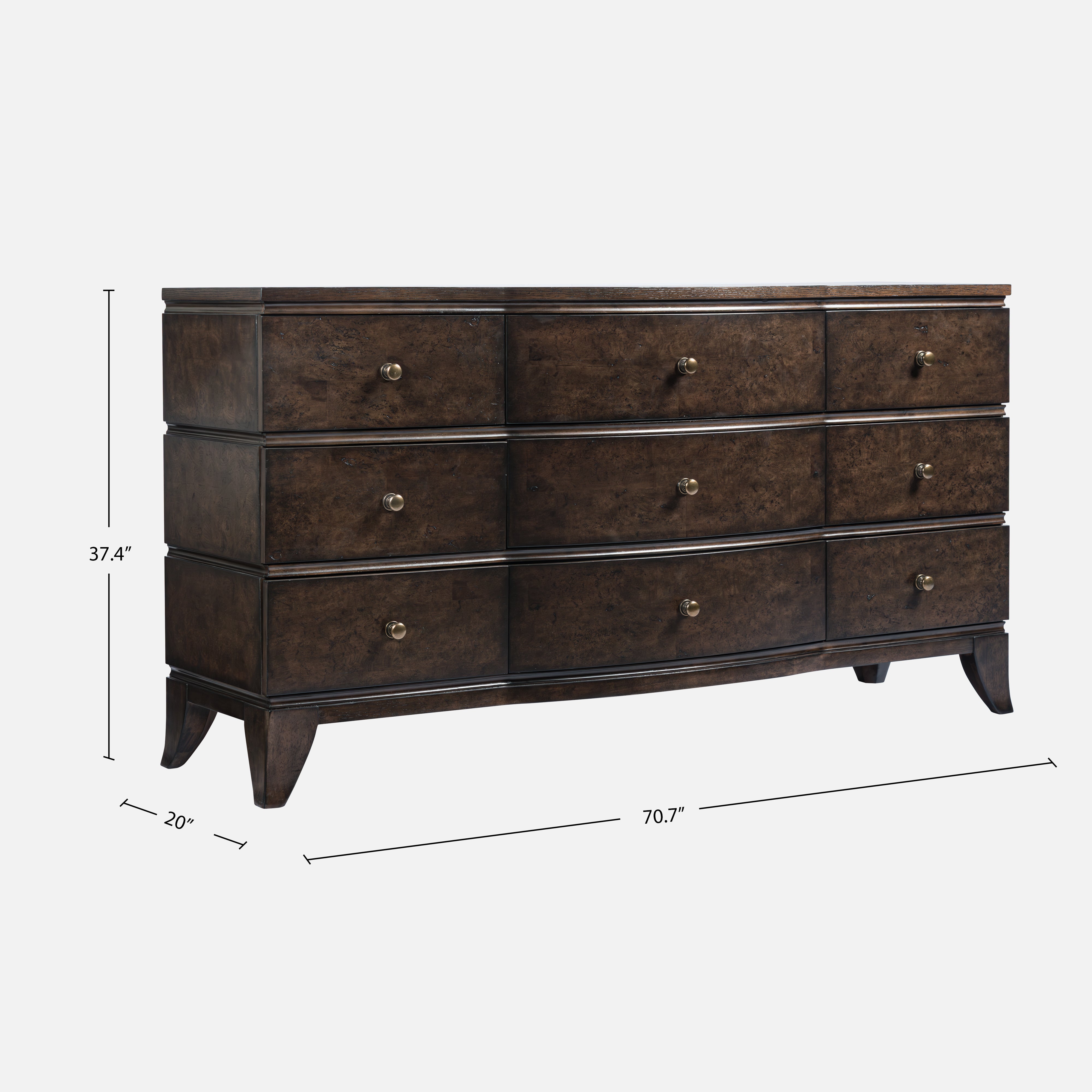 Burl Oak Dresser - Dark