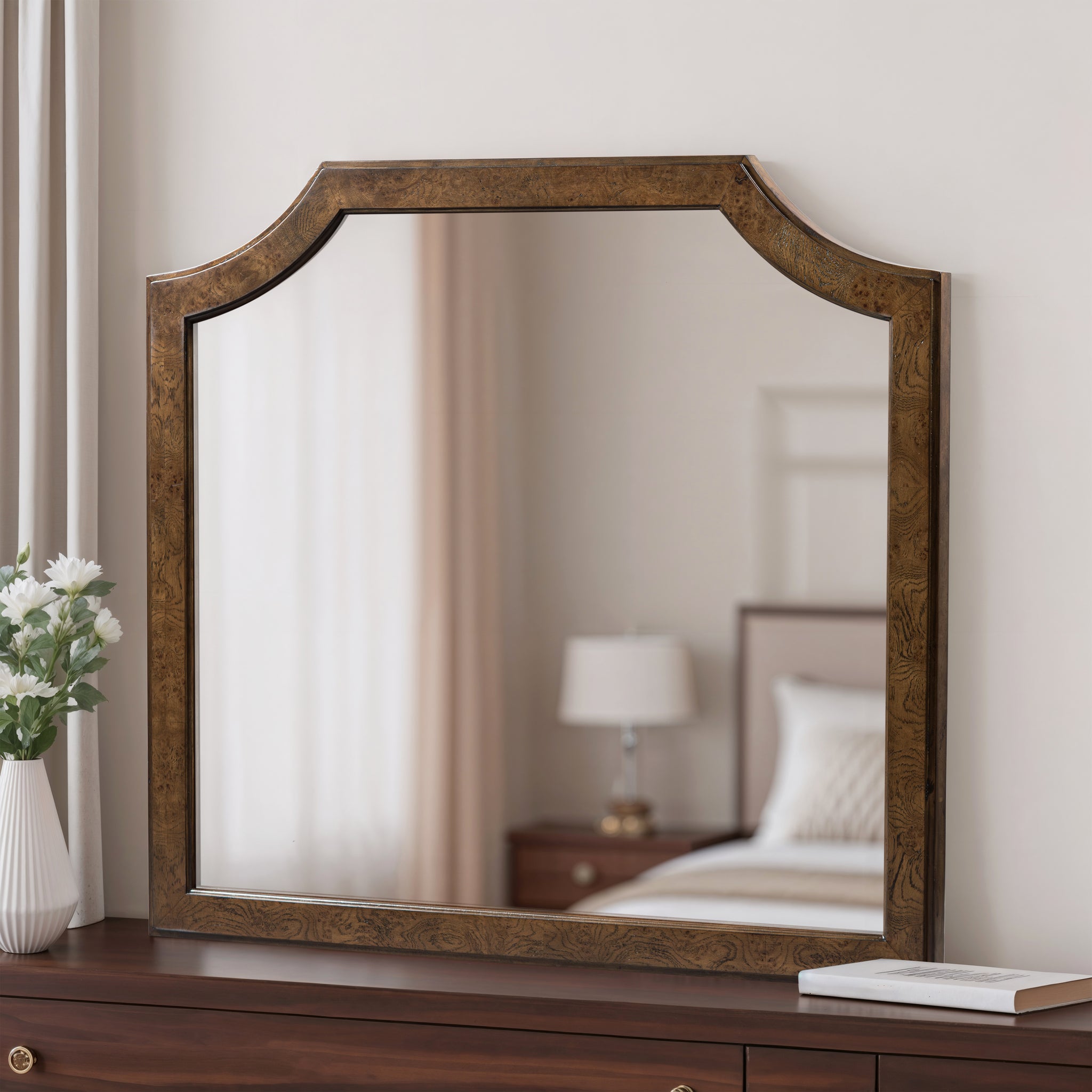 Burl Framed Wall Mirror - Light