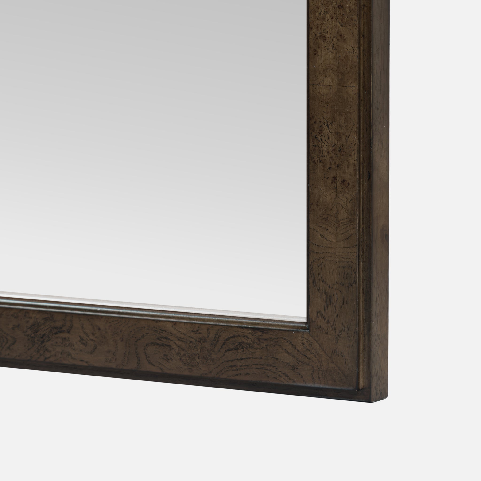 Burl Framed Wall Mirror - Dark