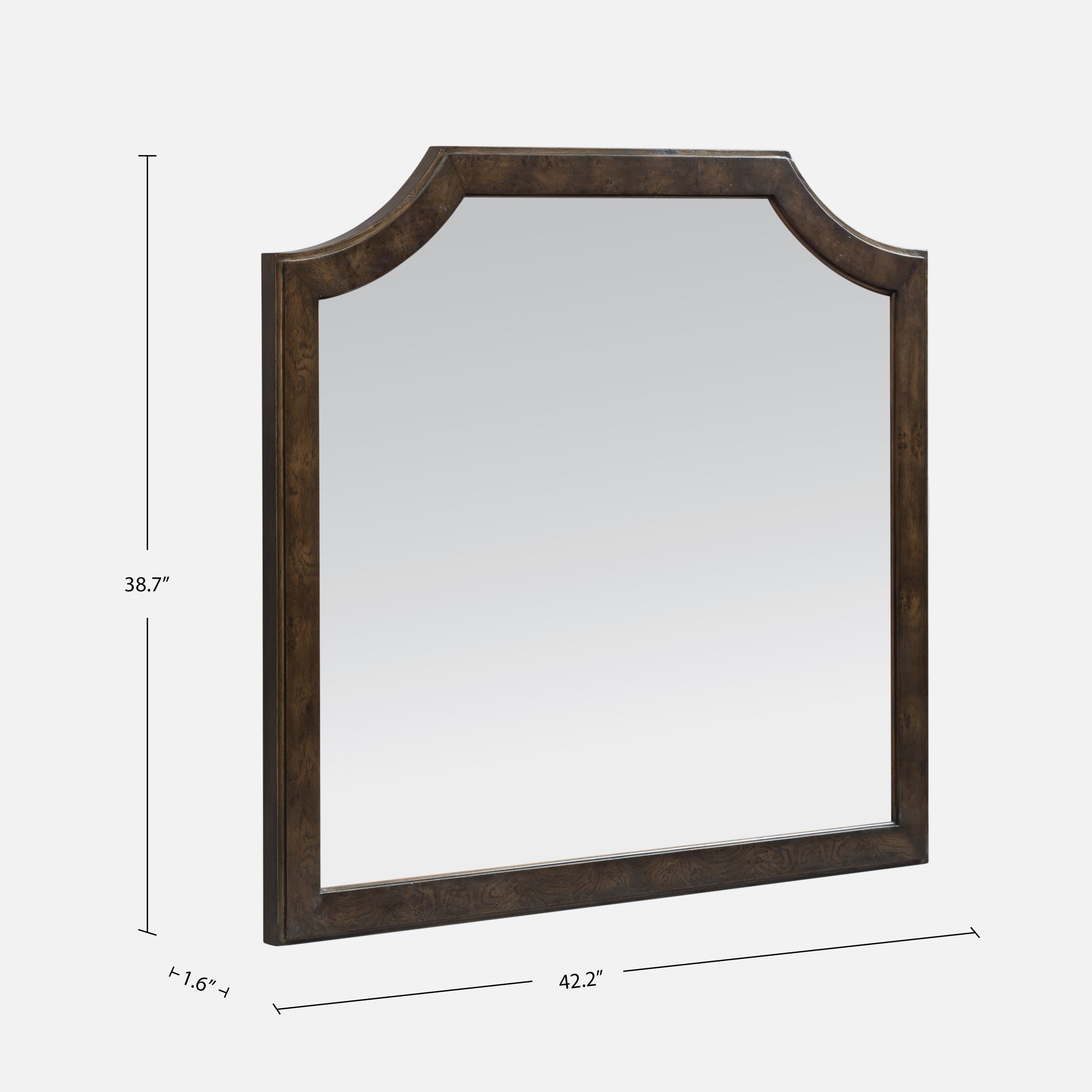 Burl Framed Wall Mirror - Dark