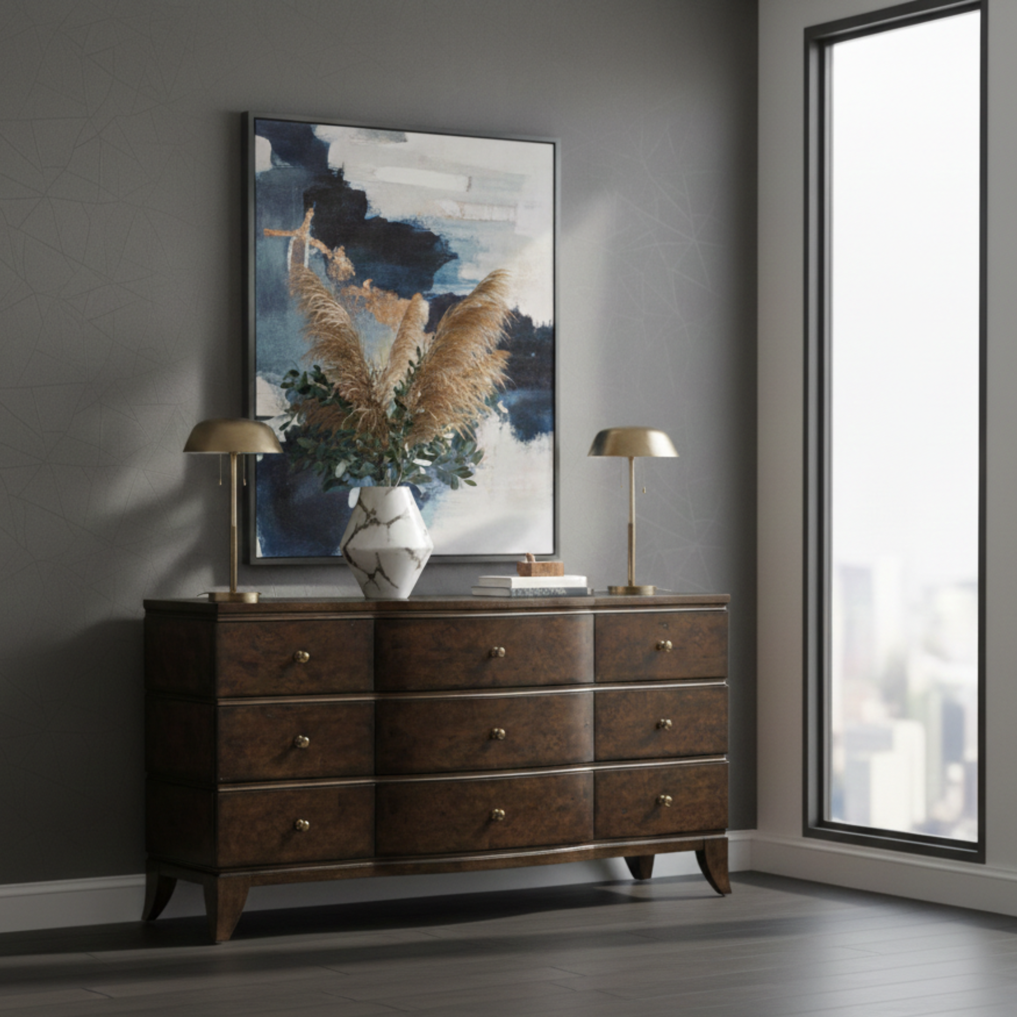 Burl Oak Dresser - Dark