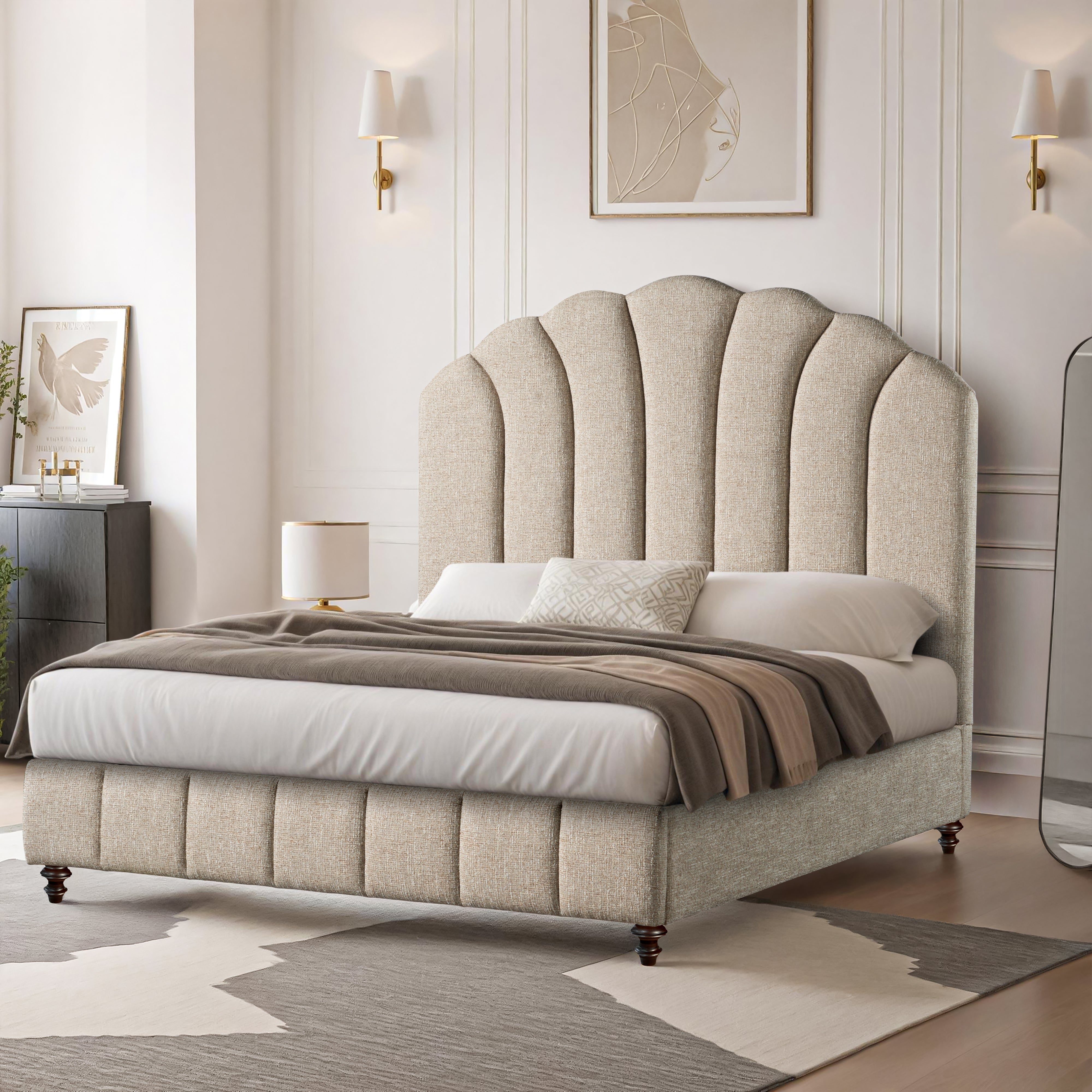 Camden Scalloped King Bed