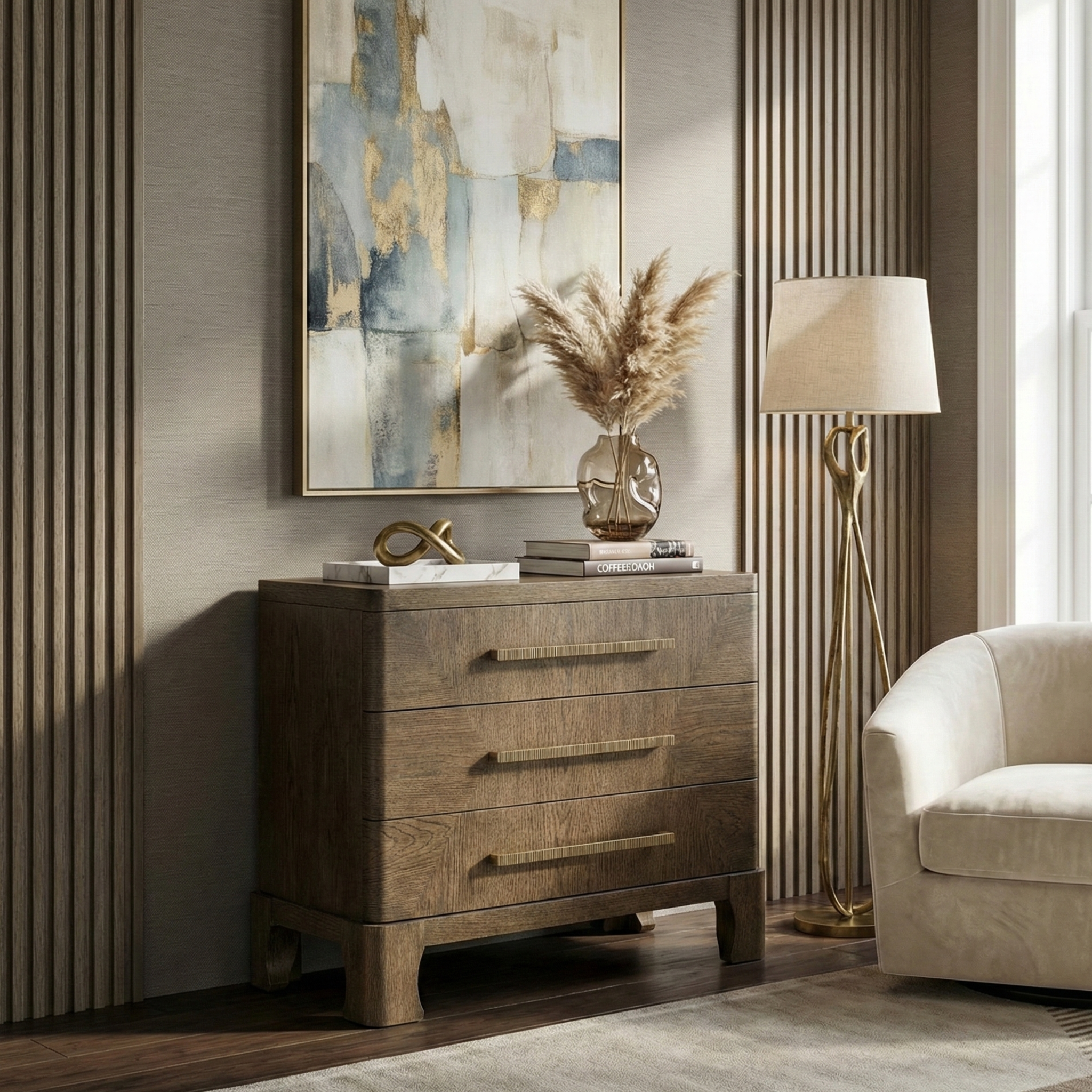 Marlow Oak Nightstand - Dark