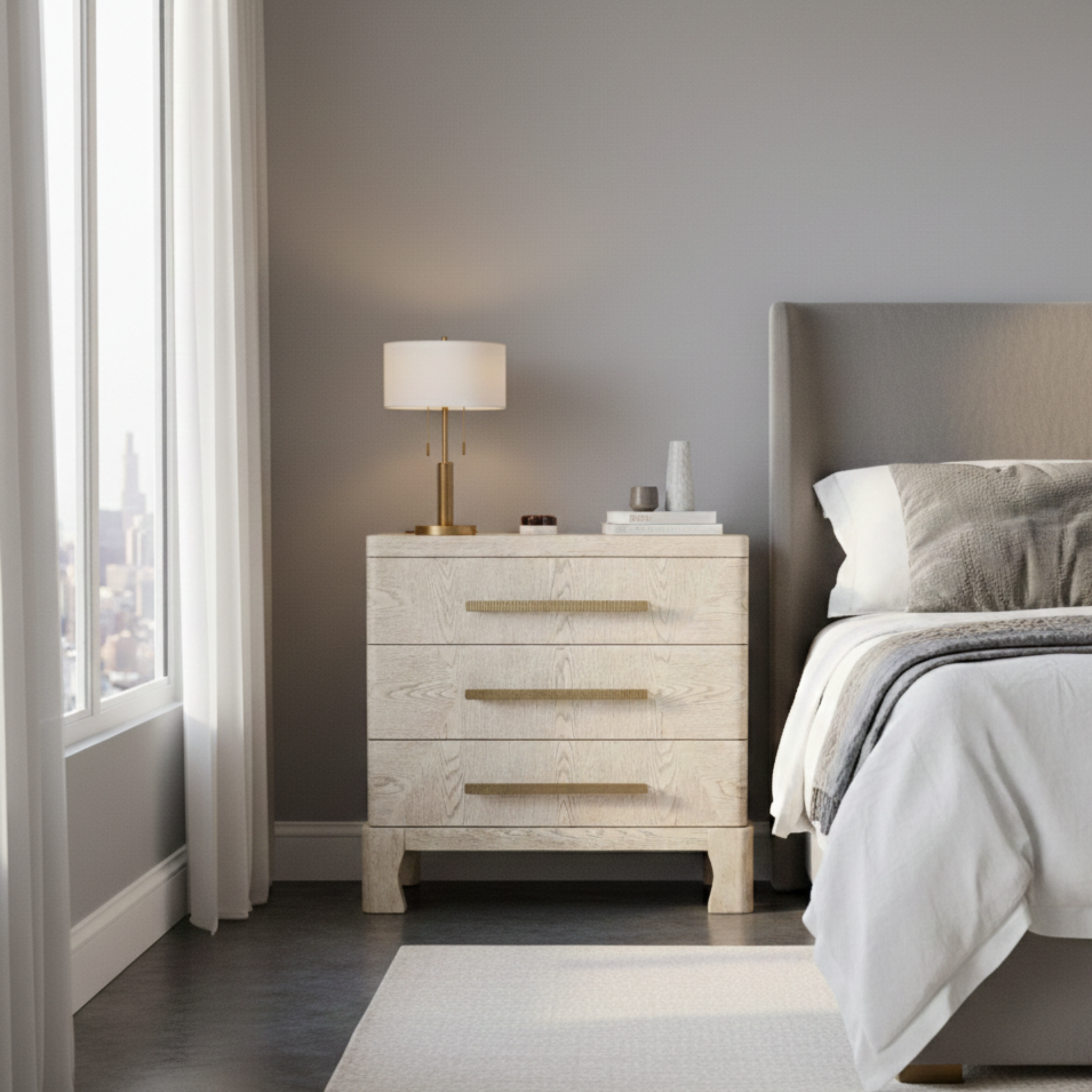 Marlow Oak Nightstand - Light