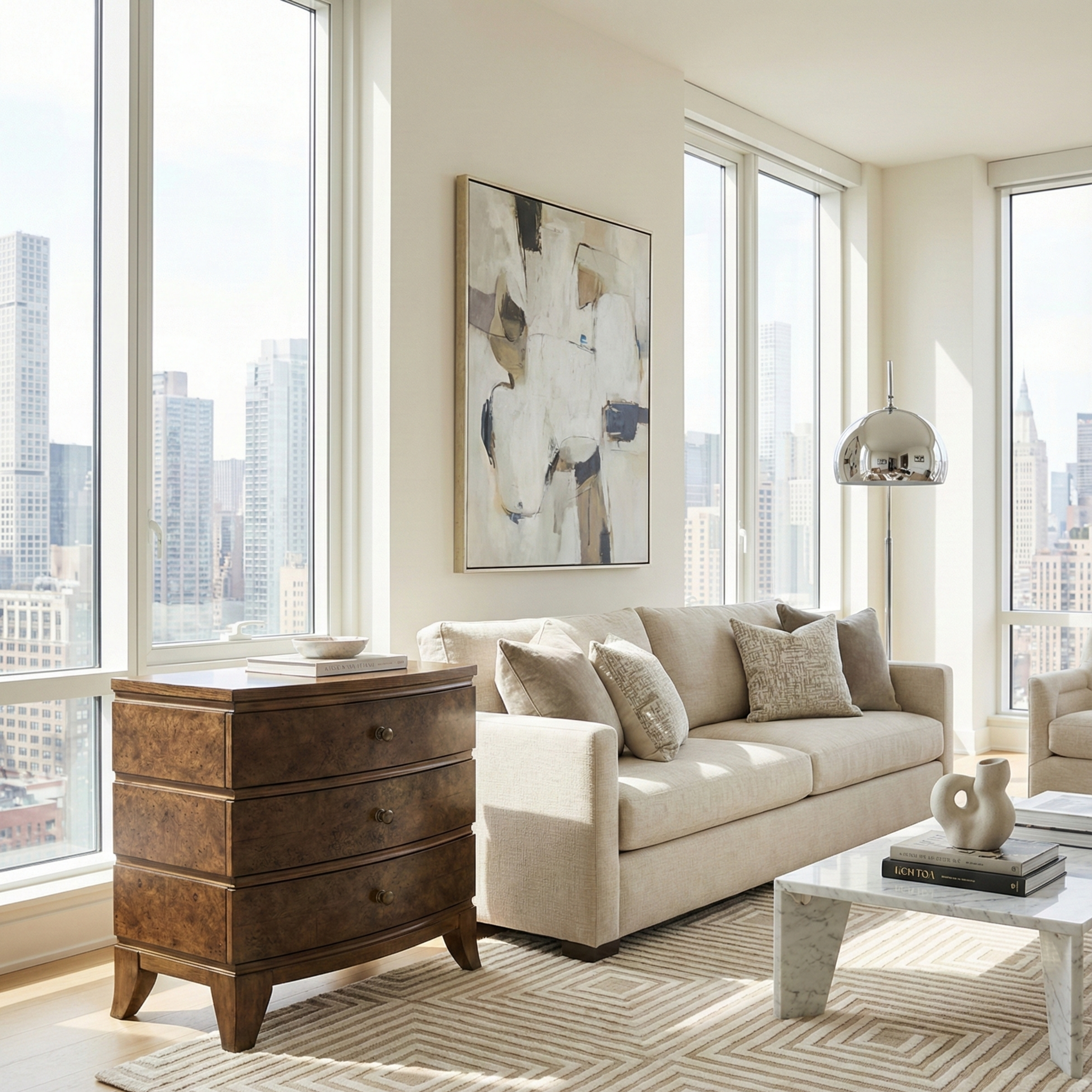 Burl Oak Nightstand - Light