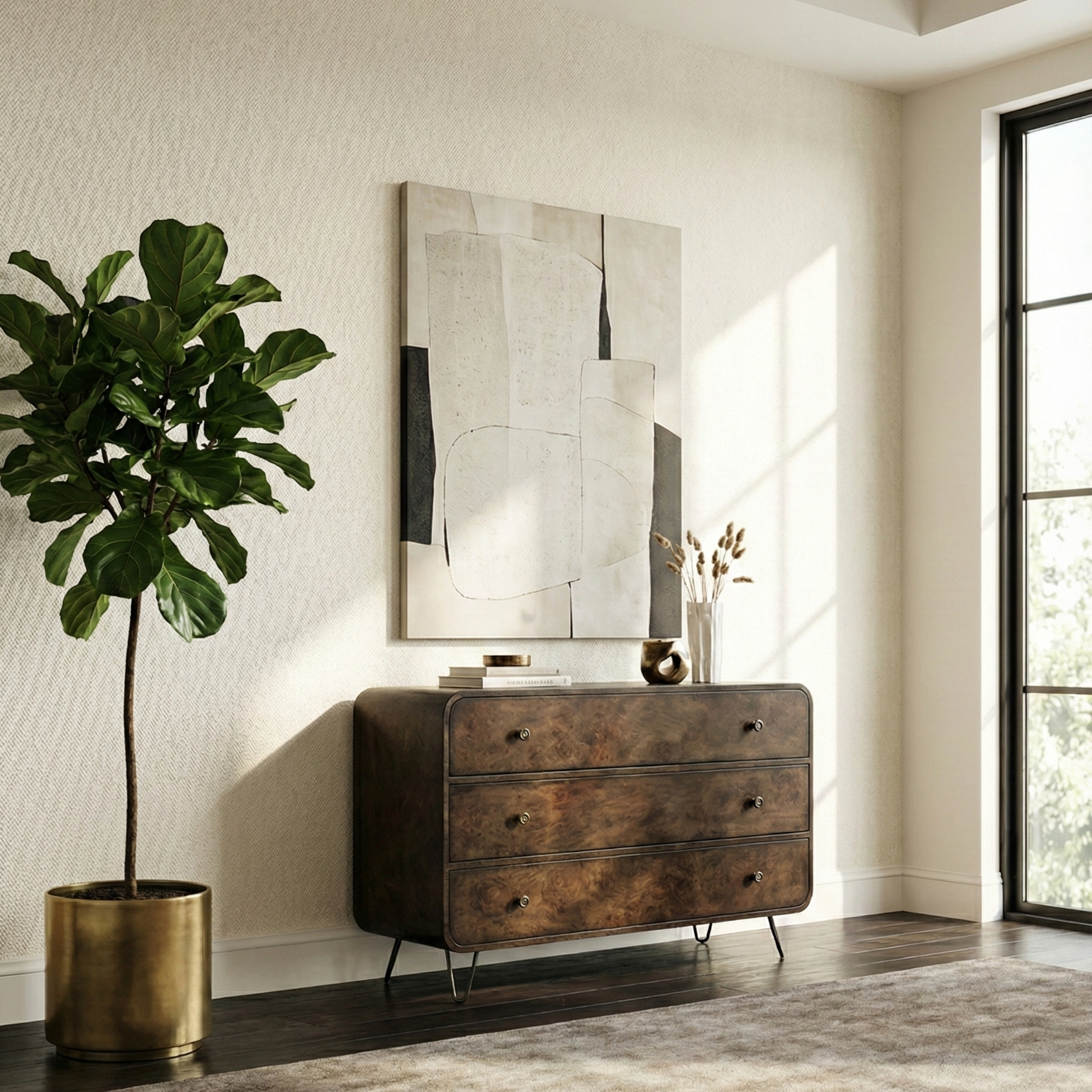 Oak Burl Veneer Dresser | Stanley Furniture Oak Burl Veneer Dresser | Stanley Furniture