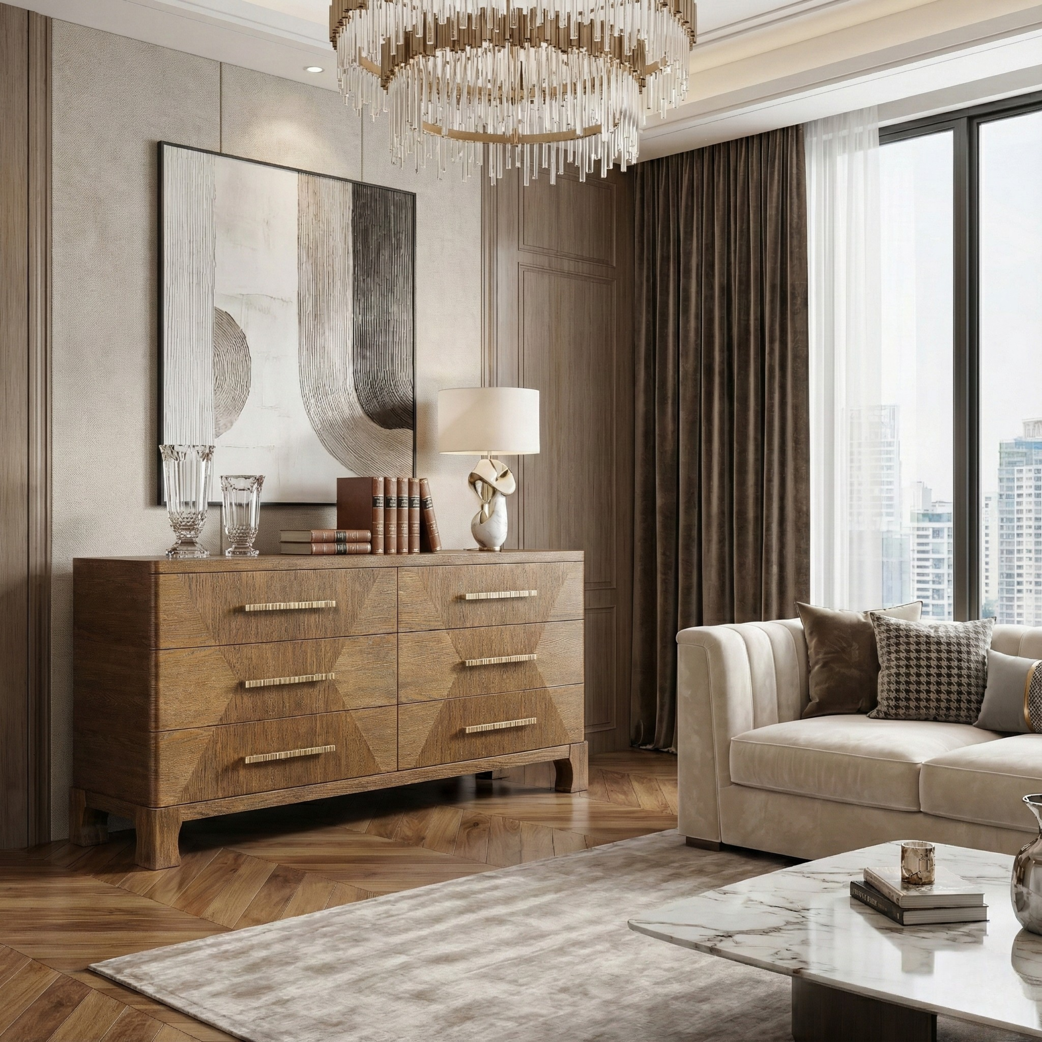 Marlow Oak Dresser - Dark