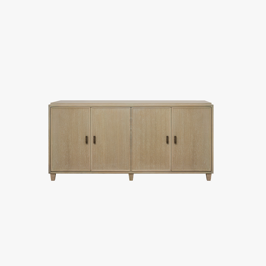 Stanley Horizon Buffet Sideboard in Light Brown – Modern Farmhouse Dining Room Storage Cabinet with Drawers & Shelves, 76" Wide Server