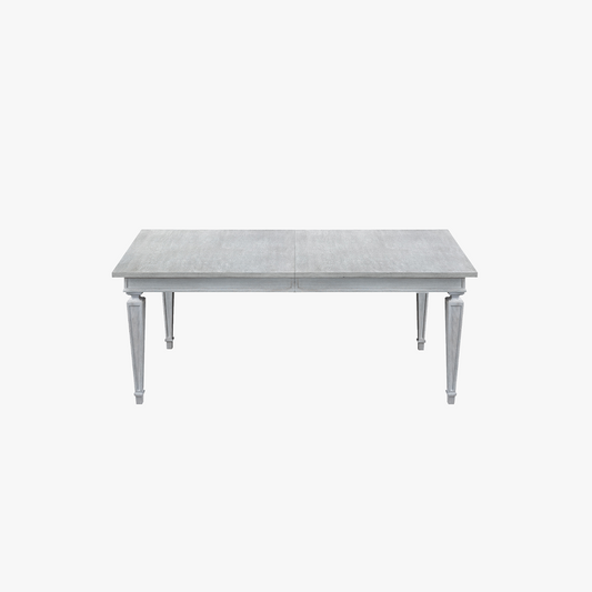 Stanley Willow 72" Extendable Dining Table in Pewter – Modern Farmhouse Dining Table for 6 to 8 People, Solid Wood with Leaf Extension, Rectangular Table for Kitchen or Dining Room