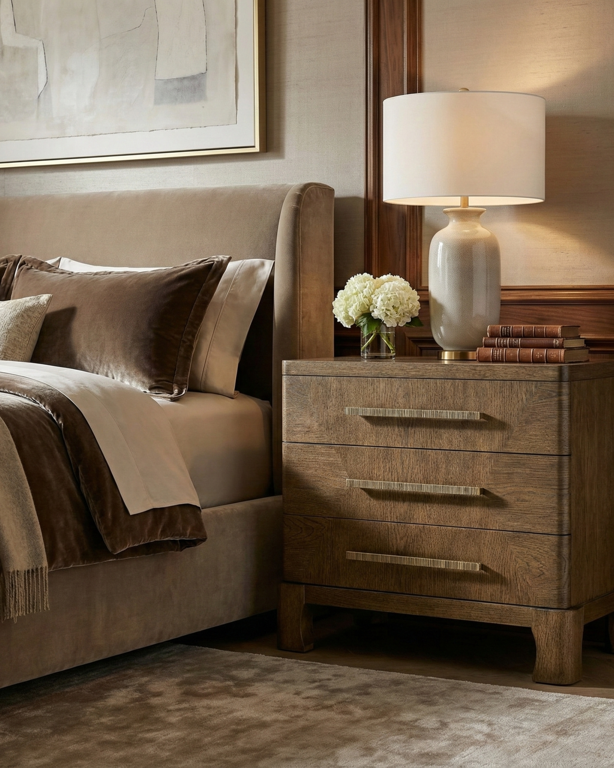 Marlow Oak Nightstand - Dark