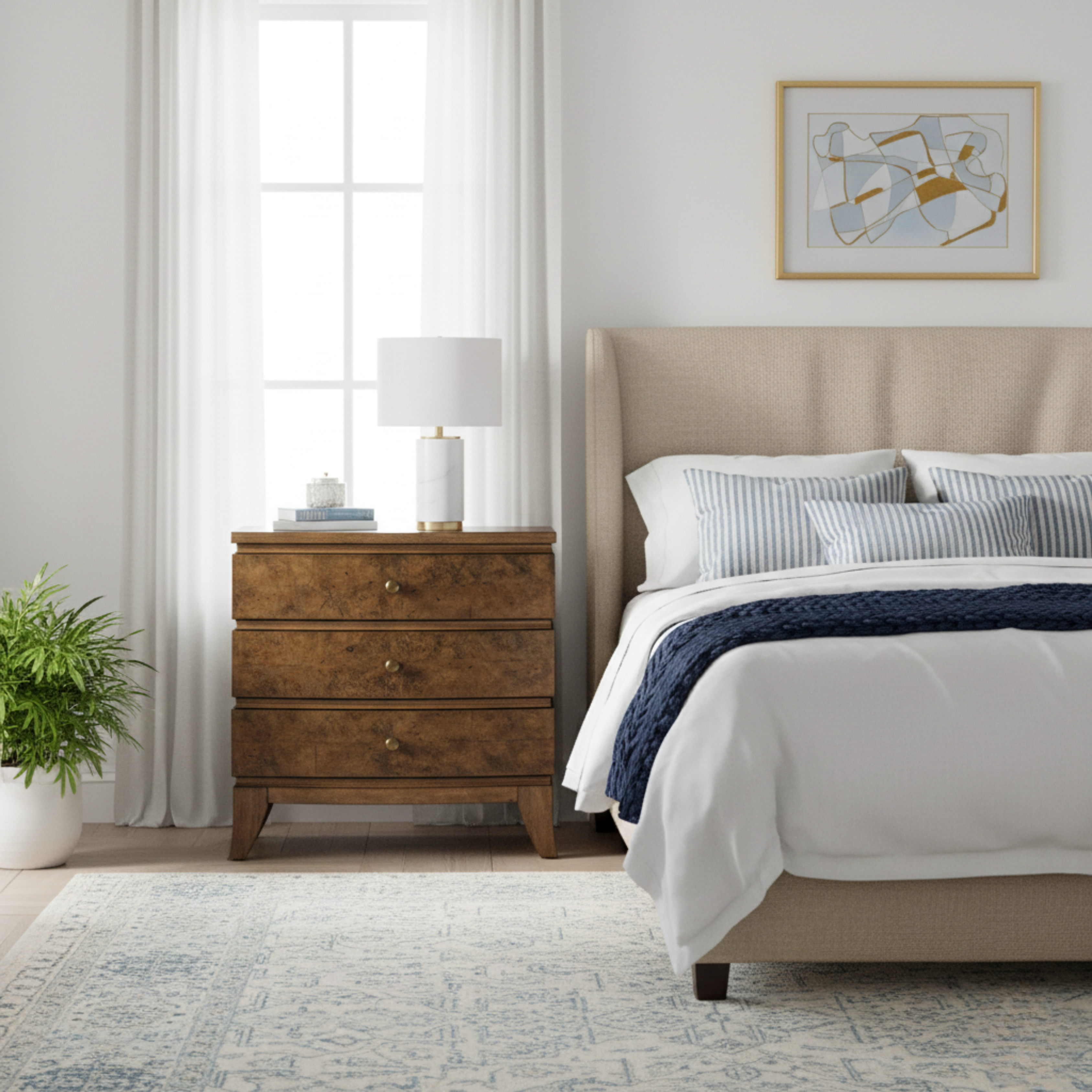 Burl Oak Nightstand - Light