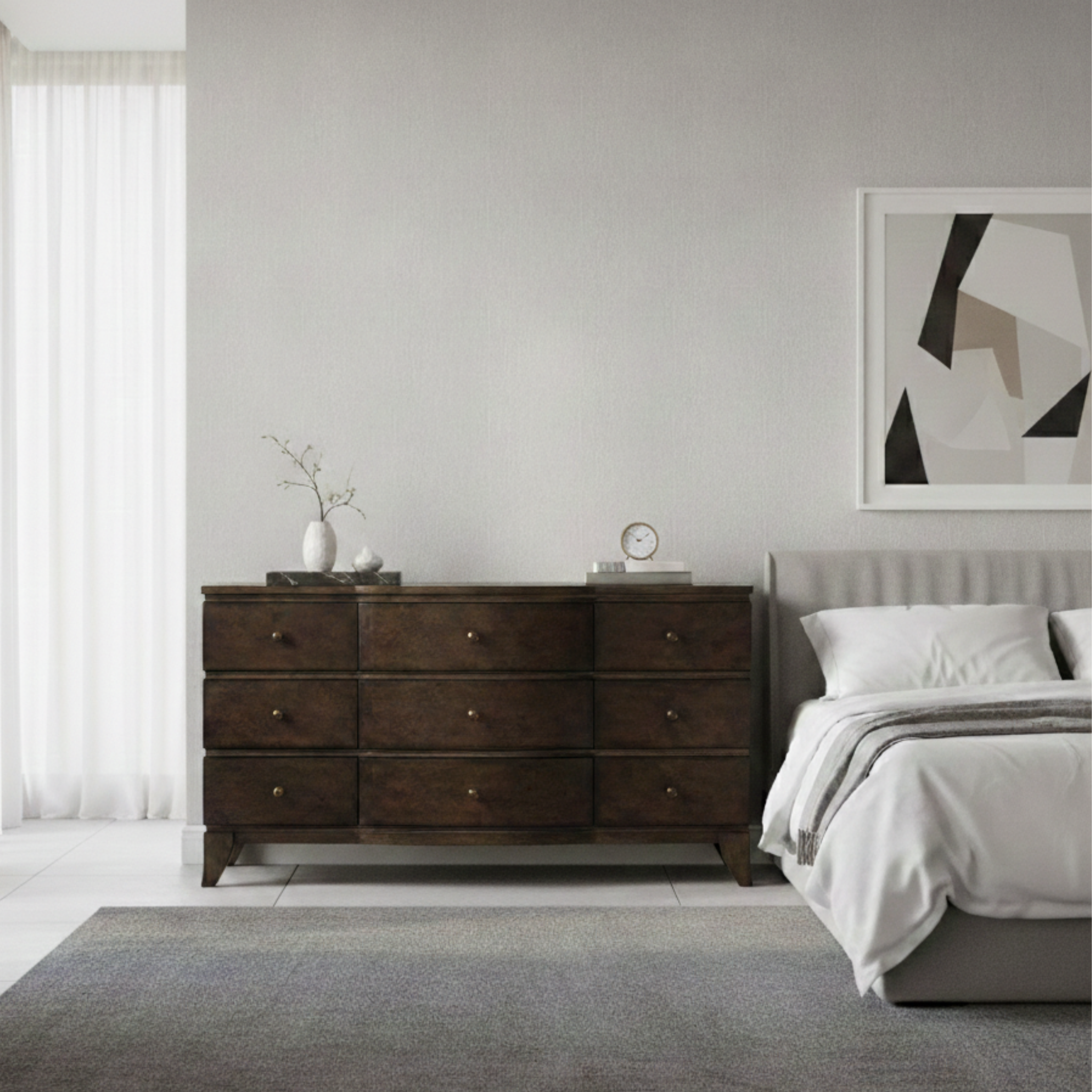 Burl Oak Dresser - Dark