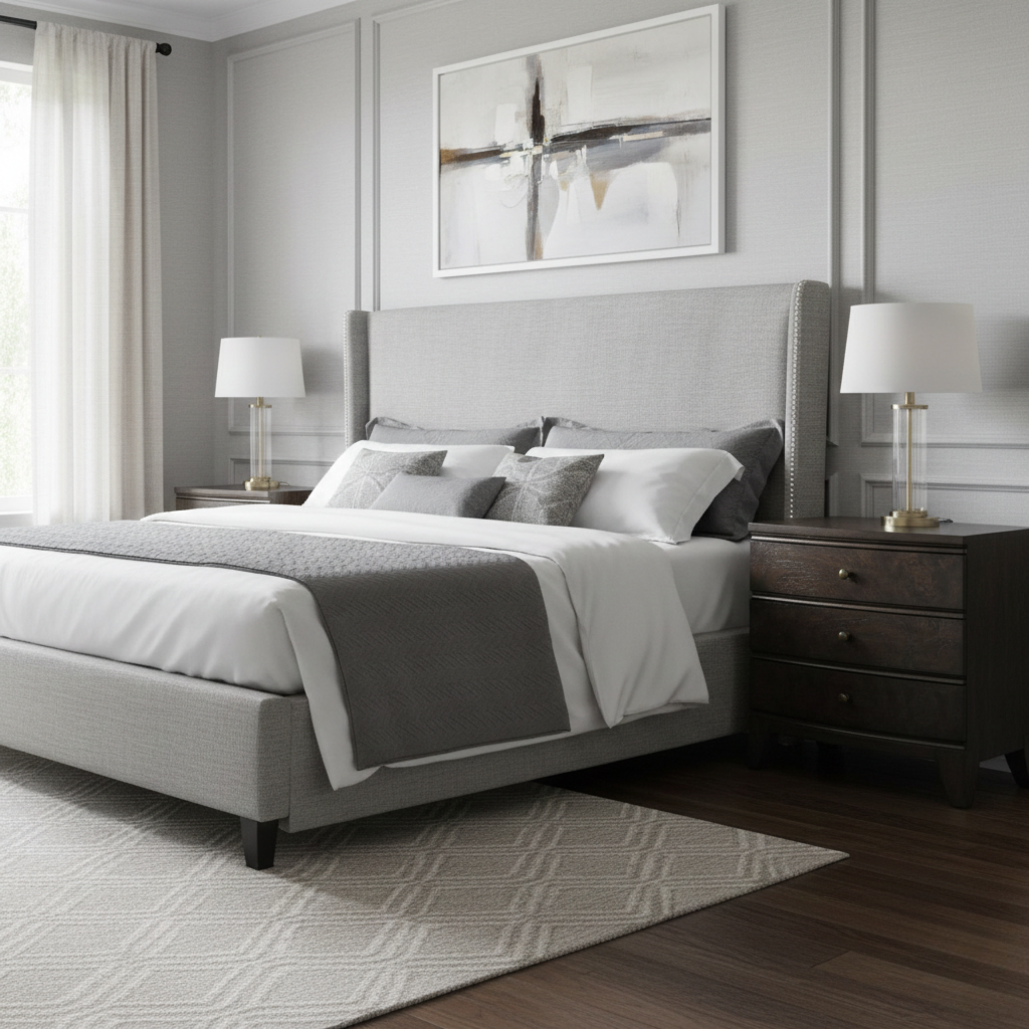 Burl Oak Nightstand - Dark