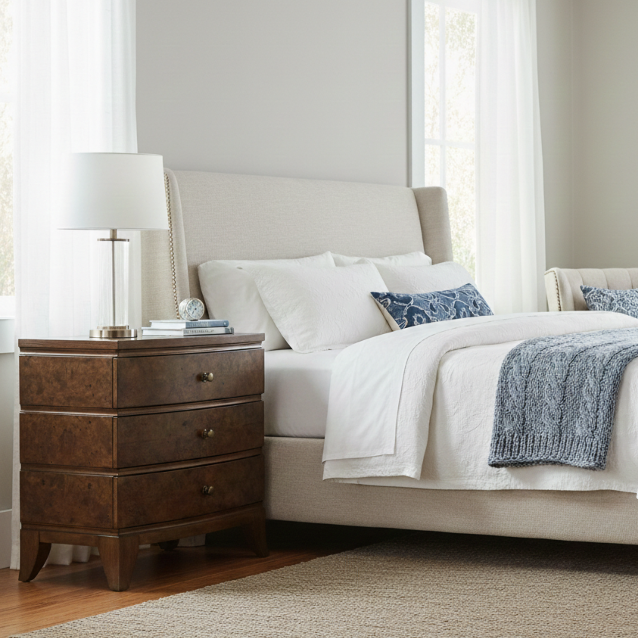 Burl Oak Nightstand - Light