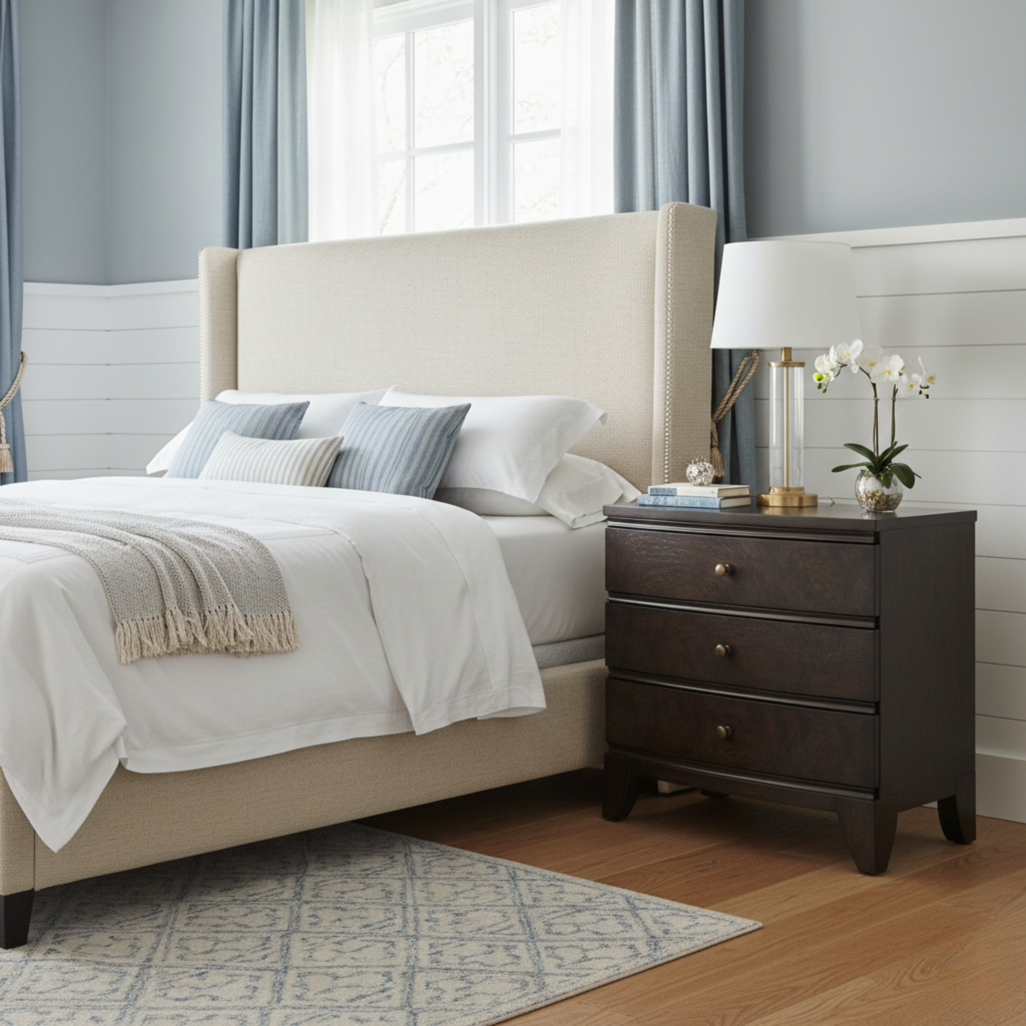 Burl Oak Nightstand - Dark