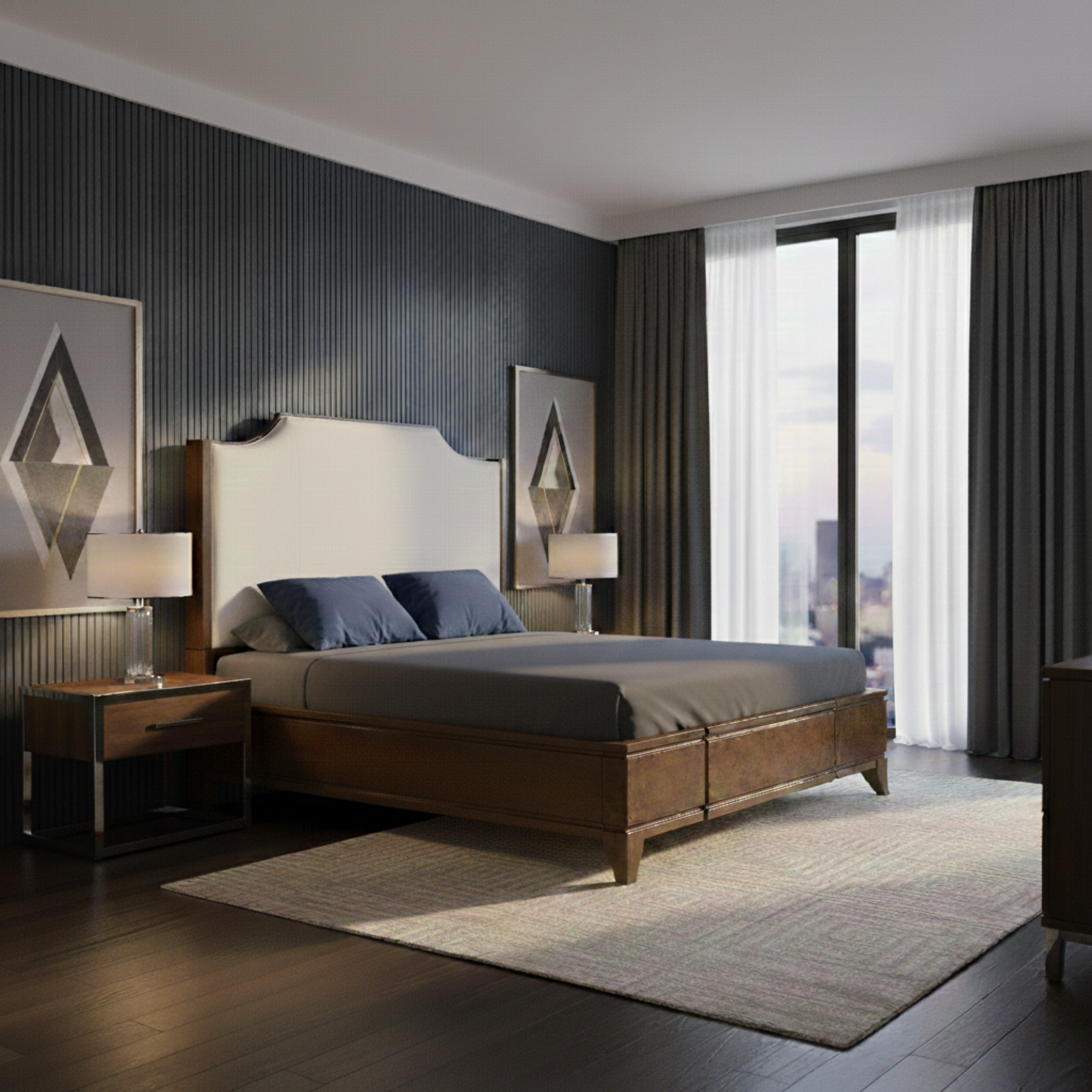 Burl King Size Bed – Light