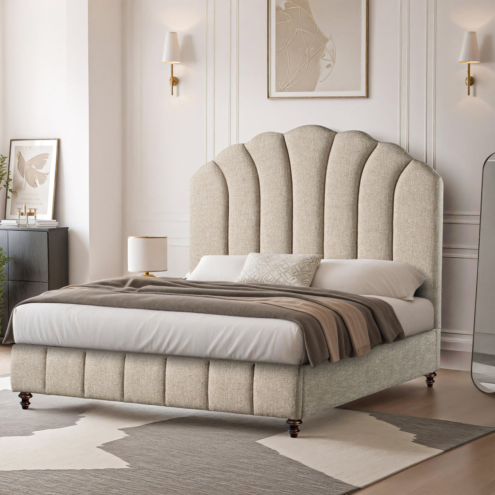 Camden Scalloped King Bed