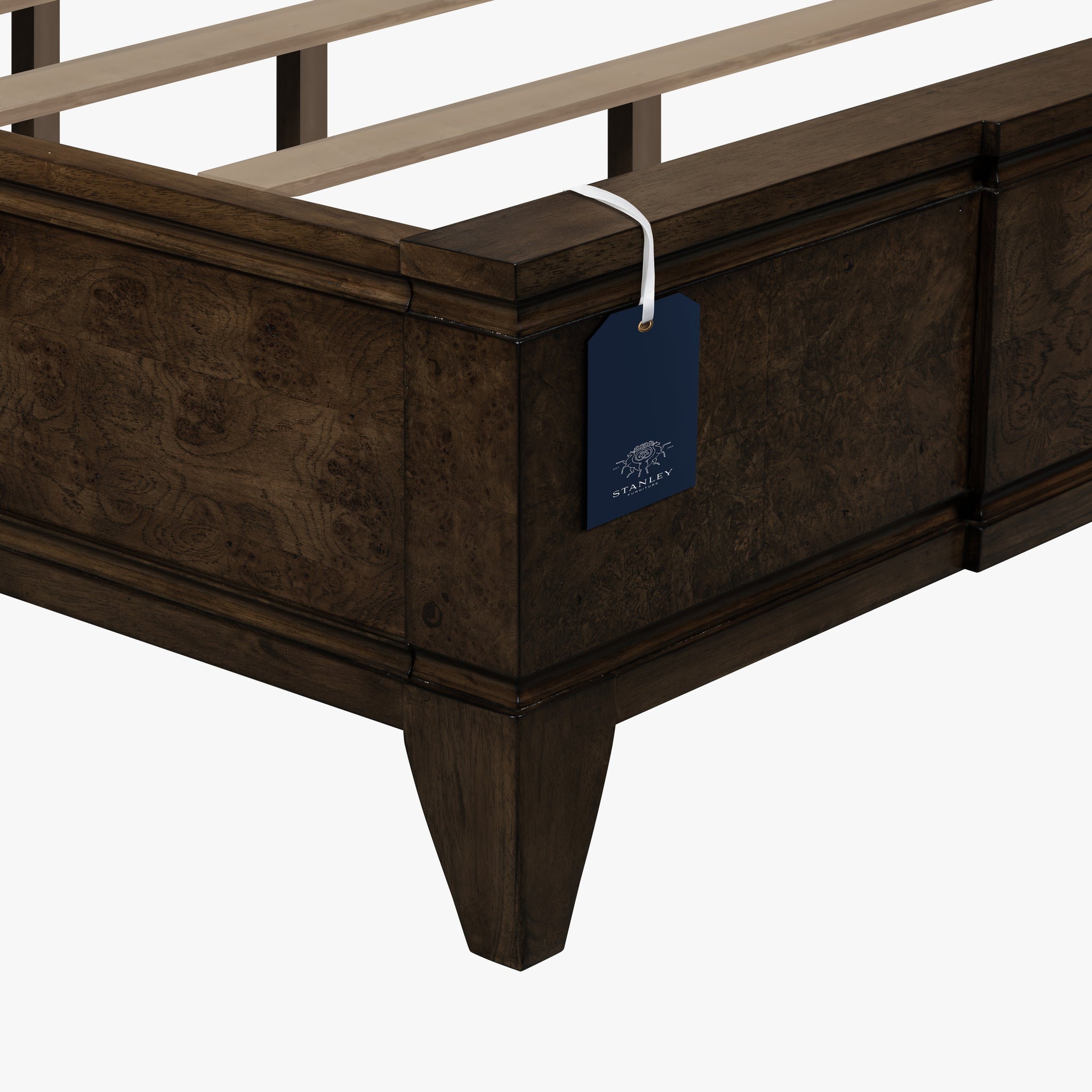 Burl King Bed - Dark